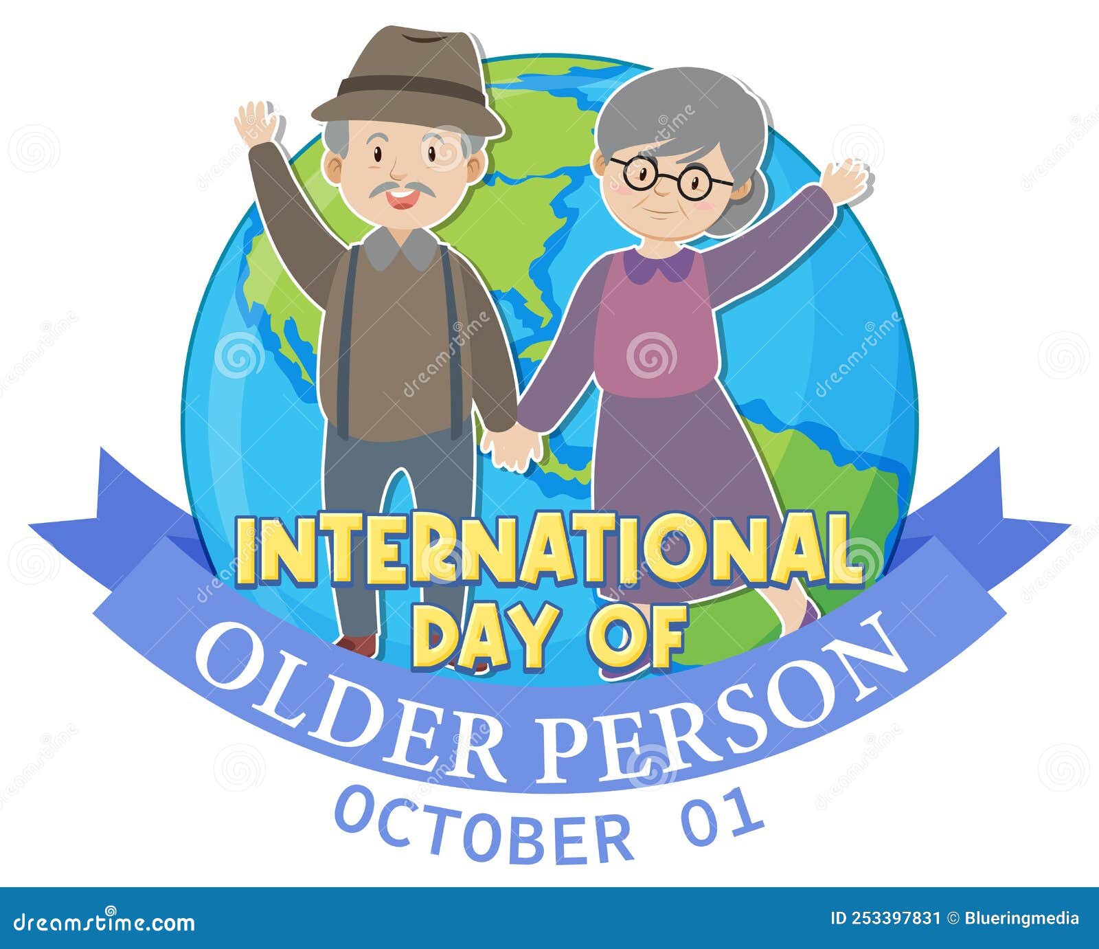 International Day for Older Persons Poster Stock Vector Illustration