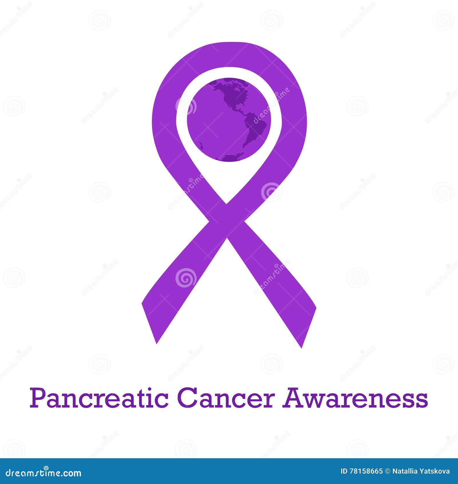 Purple ribbon pancreatic cancer awareness Vector Image