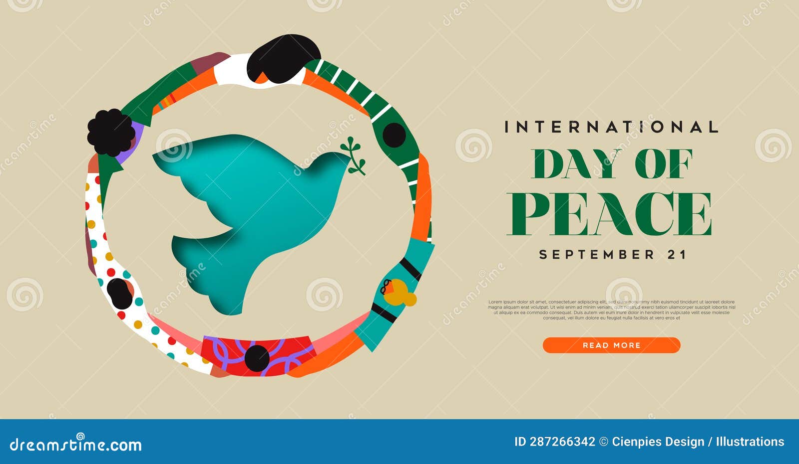 international day of peace group of people hugging and paper cut dove  