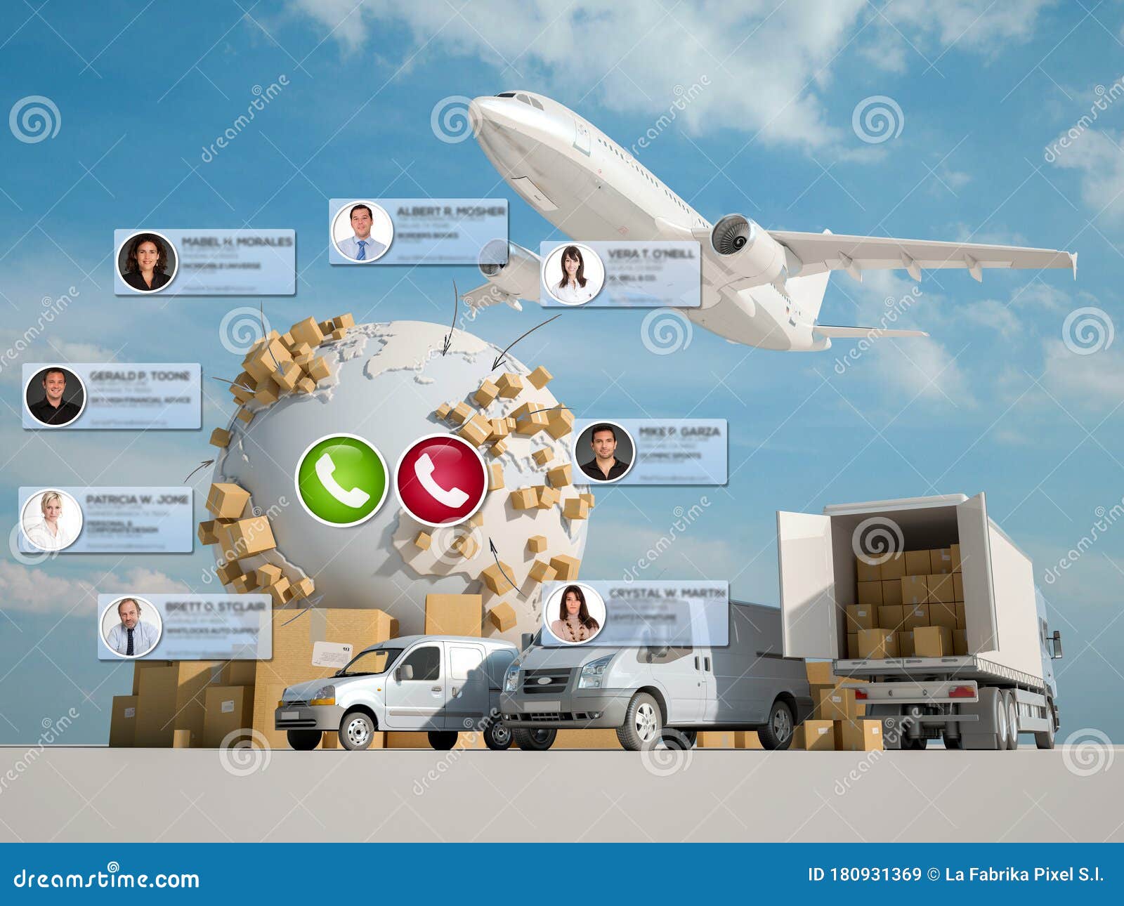 International Distribution Video Conference Stock Illustration