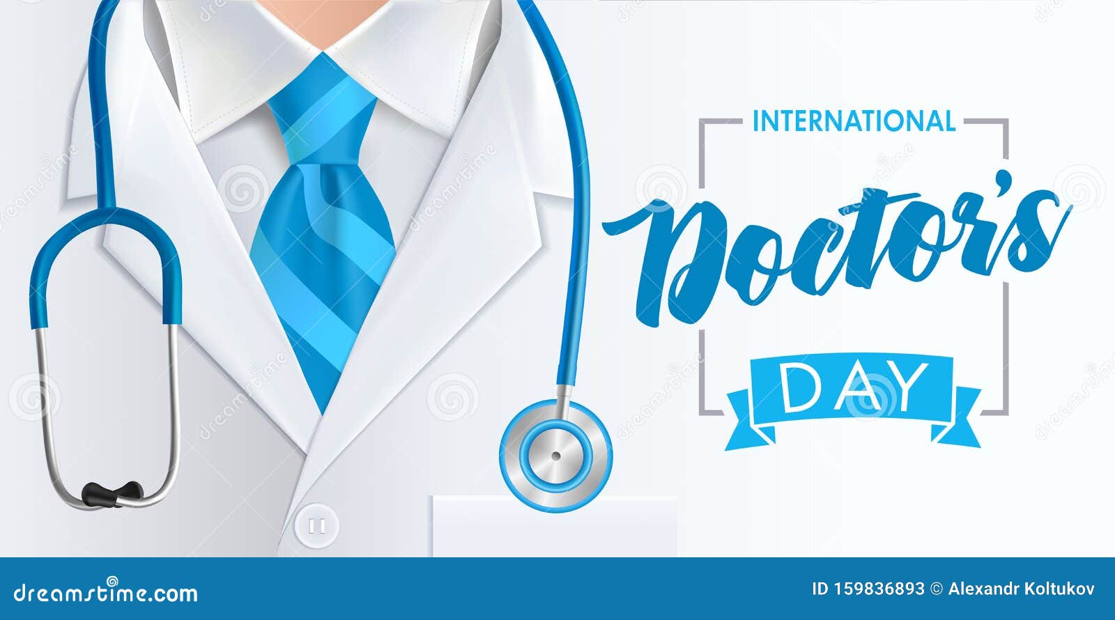 International Doctors Day Greeting Card Design Stock Vector