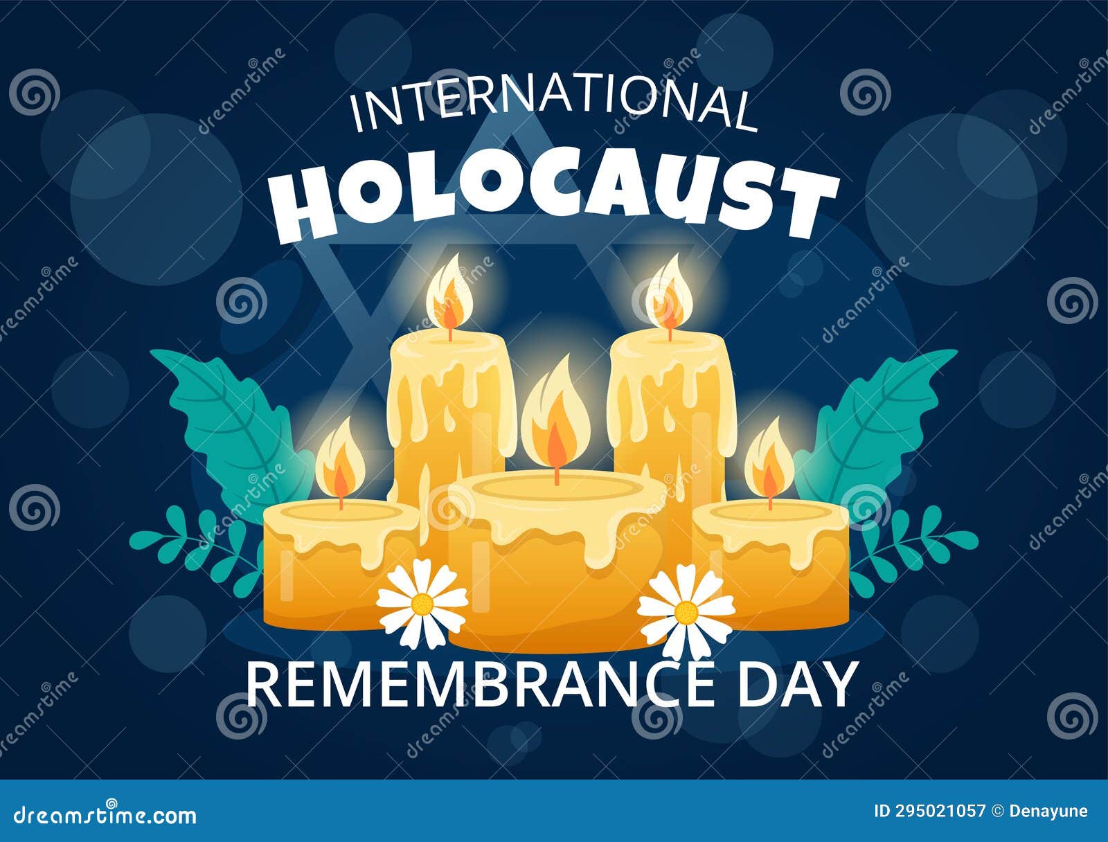 international holocaust remembrance day   on 27 january with yellow star and candle to commemorates the victims