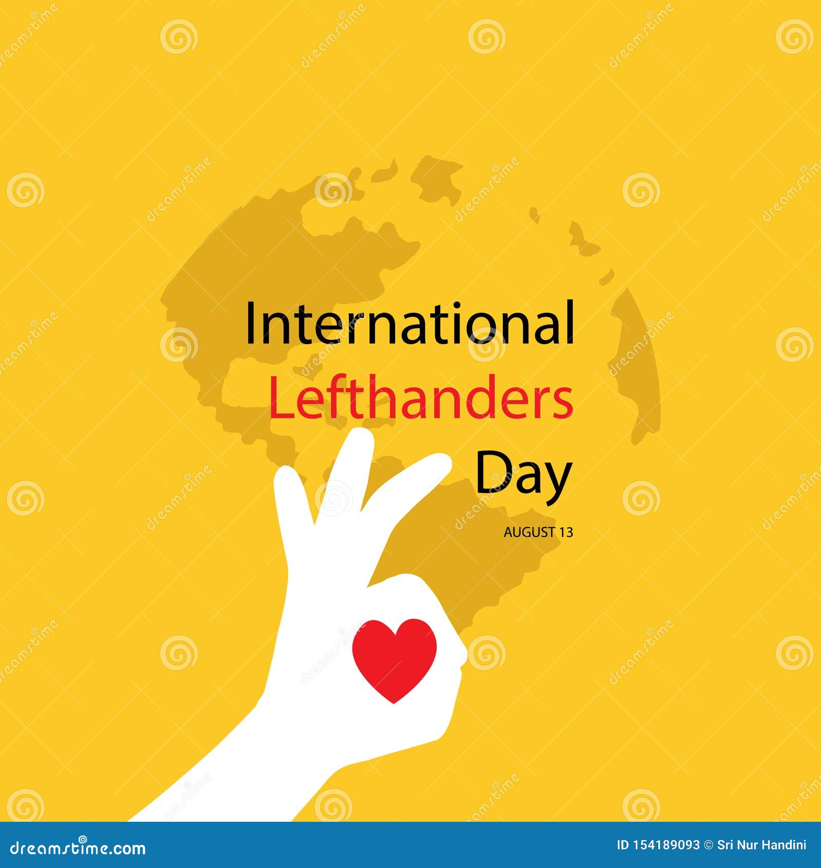 International Lefthanders Day. August 13 Stock Illustration