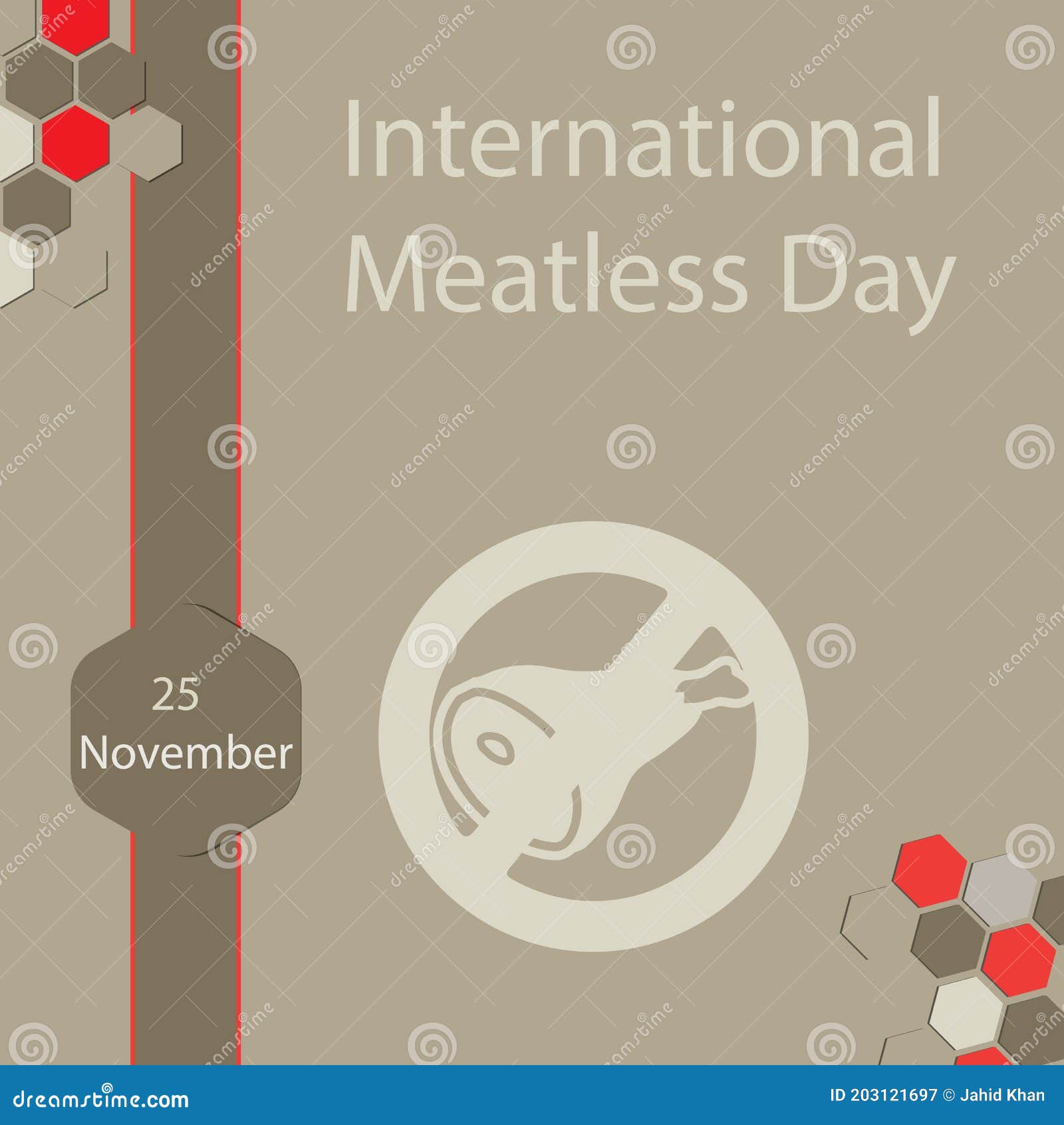 International Meatless Day. Stock Vector Illustration of green