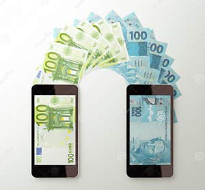 International Mobile Money Transfer Euro To Brazilian Real Stock International Mobile Money Transfer Euro To Brazilian Real Stock
