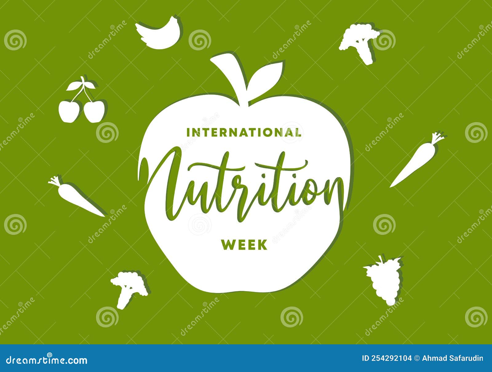 International Nutrition Week Day With White Fruit And Big Apple On 1 To 7 September Stock Vector international-nutrition-week-day-with-white-fruit-and-big-apple-on-1-to-7-september-stock-vector