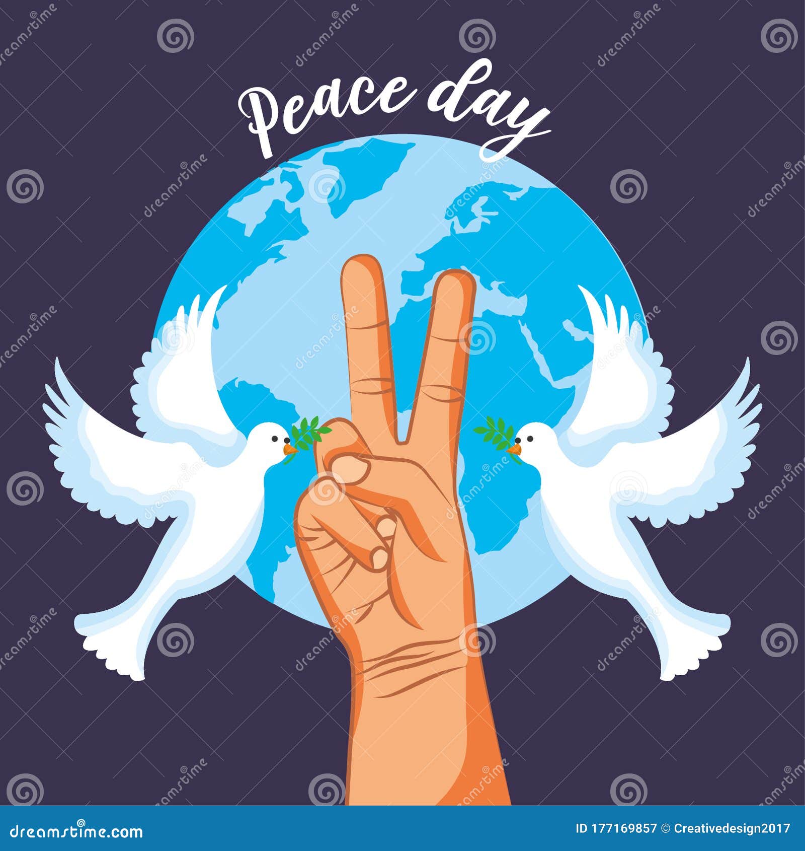 International Peace Day with Dove Cartoon Stock Vector - Illustration of  symbol, wing: 177169857