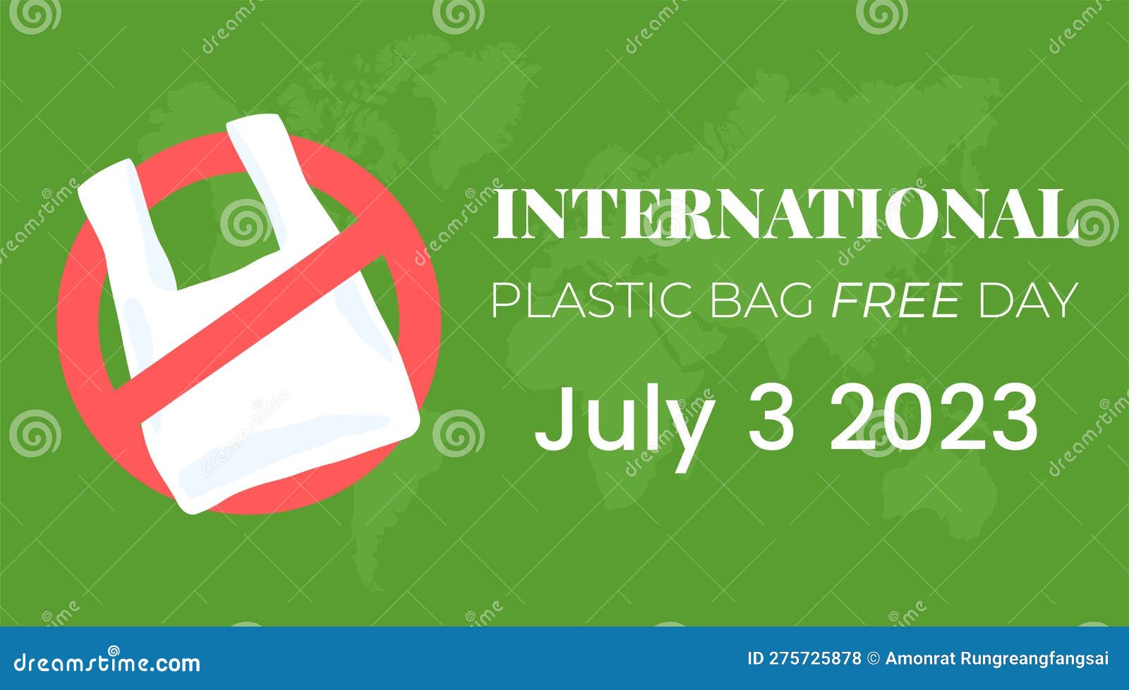 International Plastic Bag Free Day Social Media Background Illustration