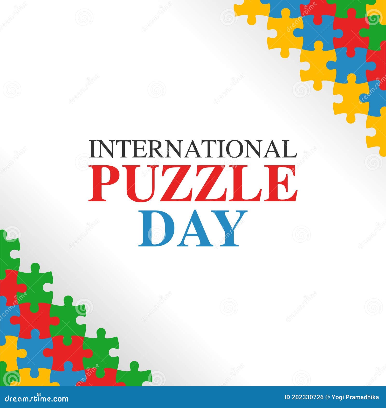 International Puzzle Day Vector Illustration Stock Vector