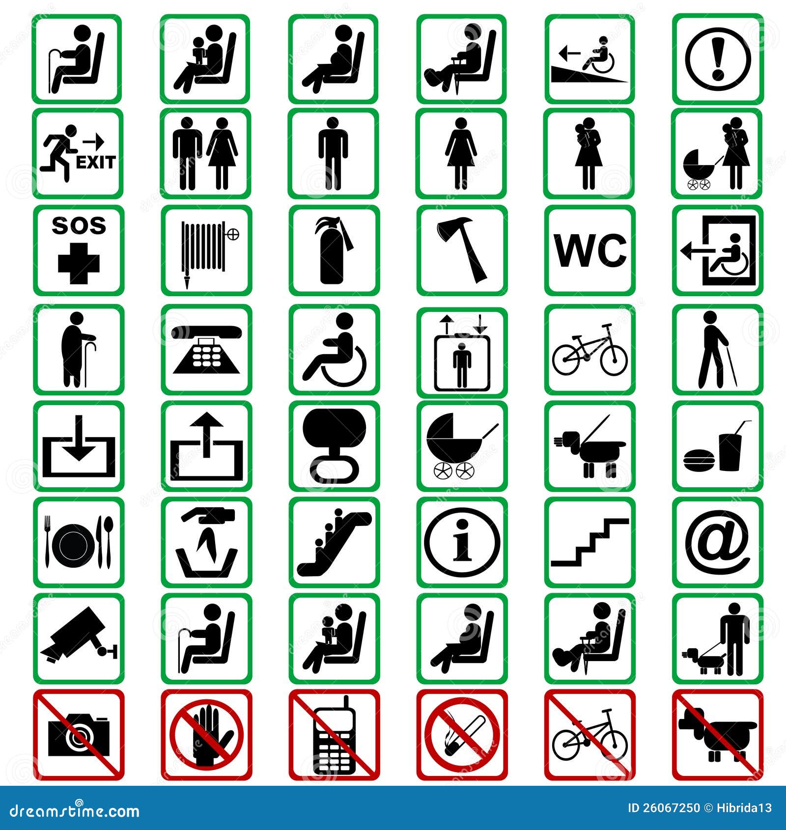international signs used in tranportation means