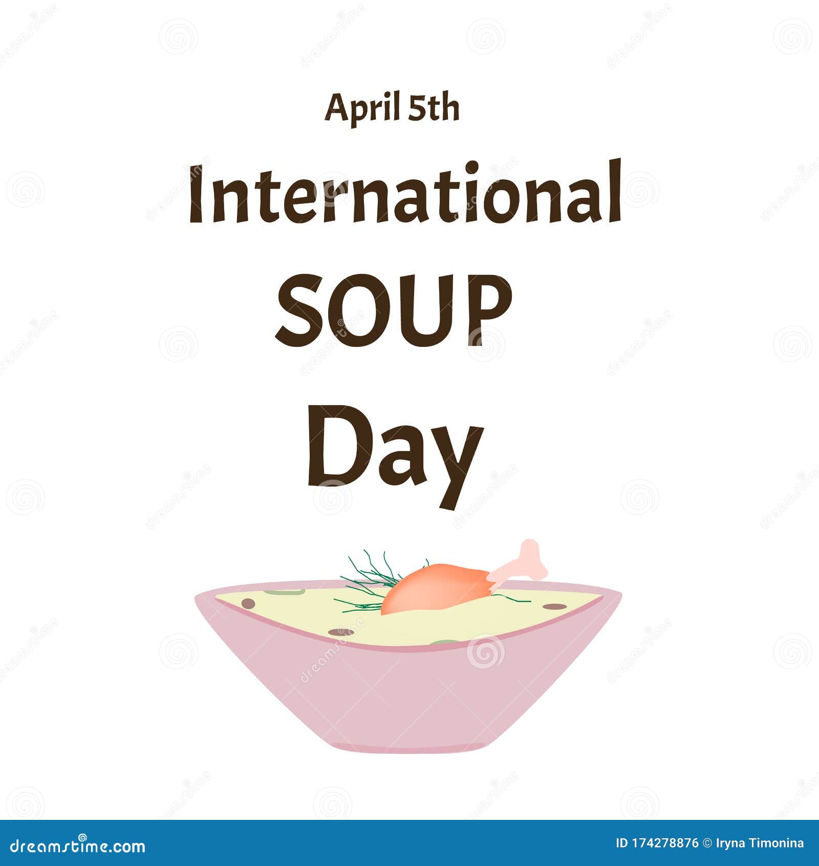 International Soup Day April 5th. Chicken Soup. Infographics. Vector