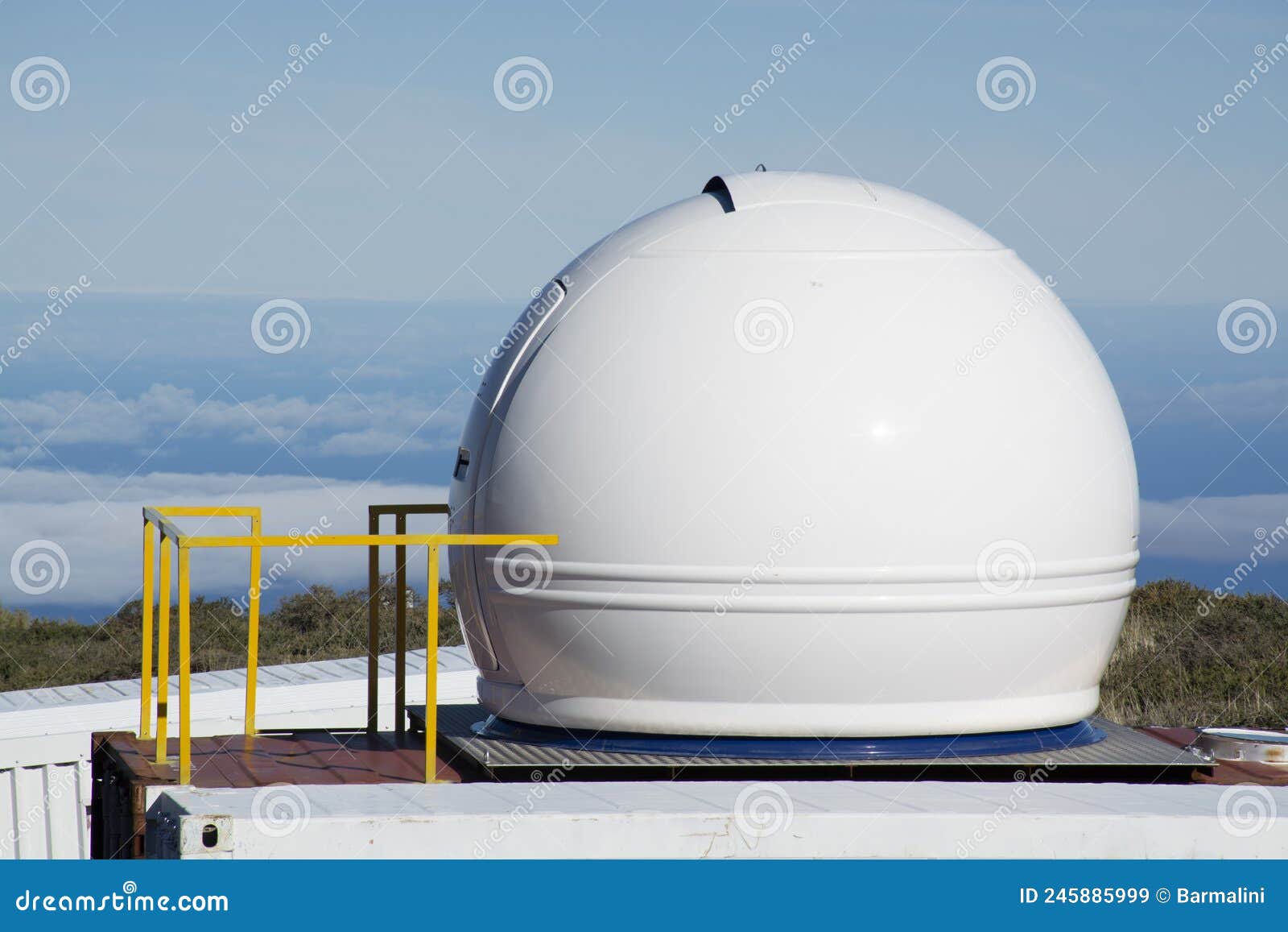 international space observatory and gran telescopio canarias telescope on la palma island located on highest mountain range roque