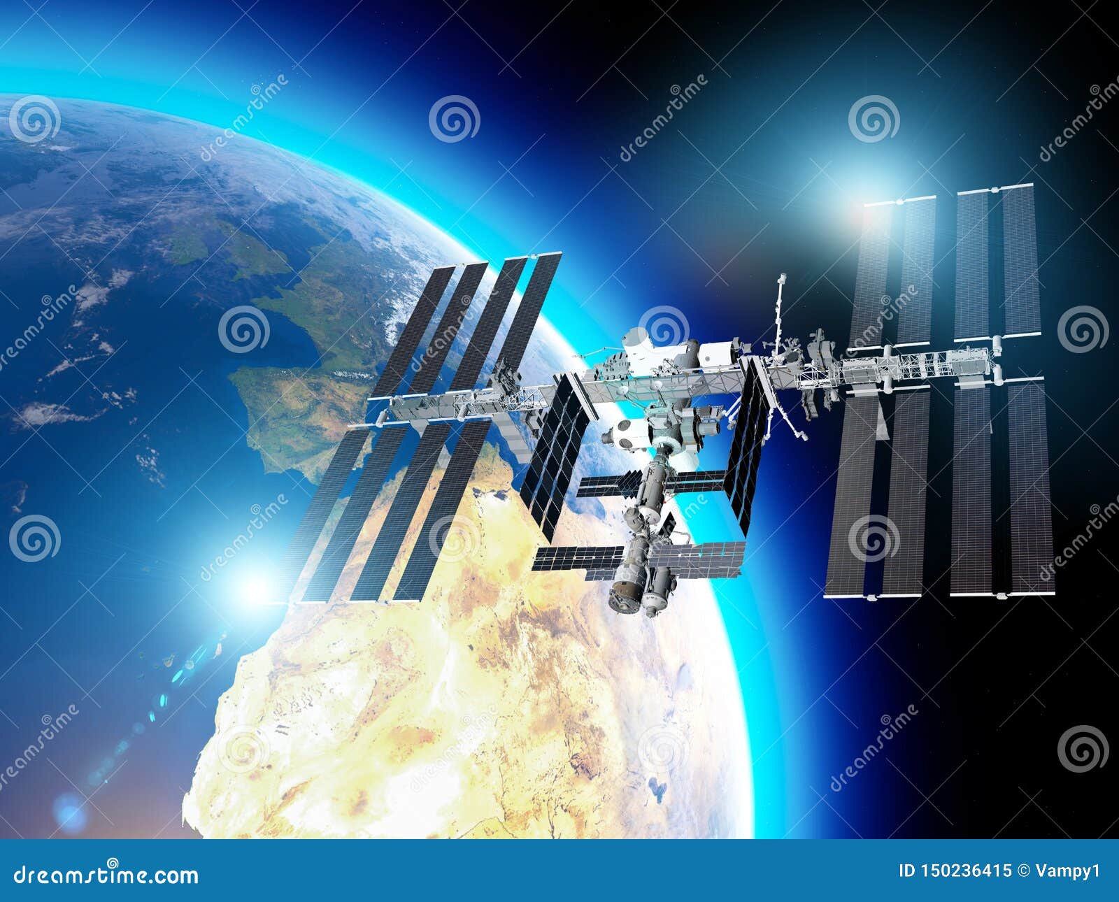 the international space station iss is a space station, or a habitable artificial satellite, in low earth orbit. satellite view