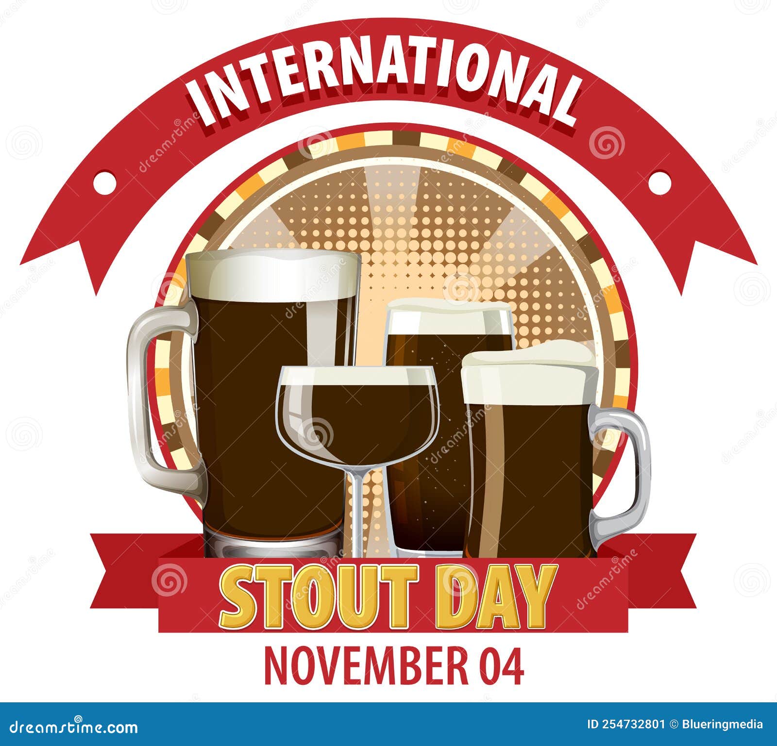 International Stout Day Banner Design Stock Vector Illustration of