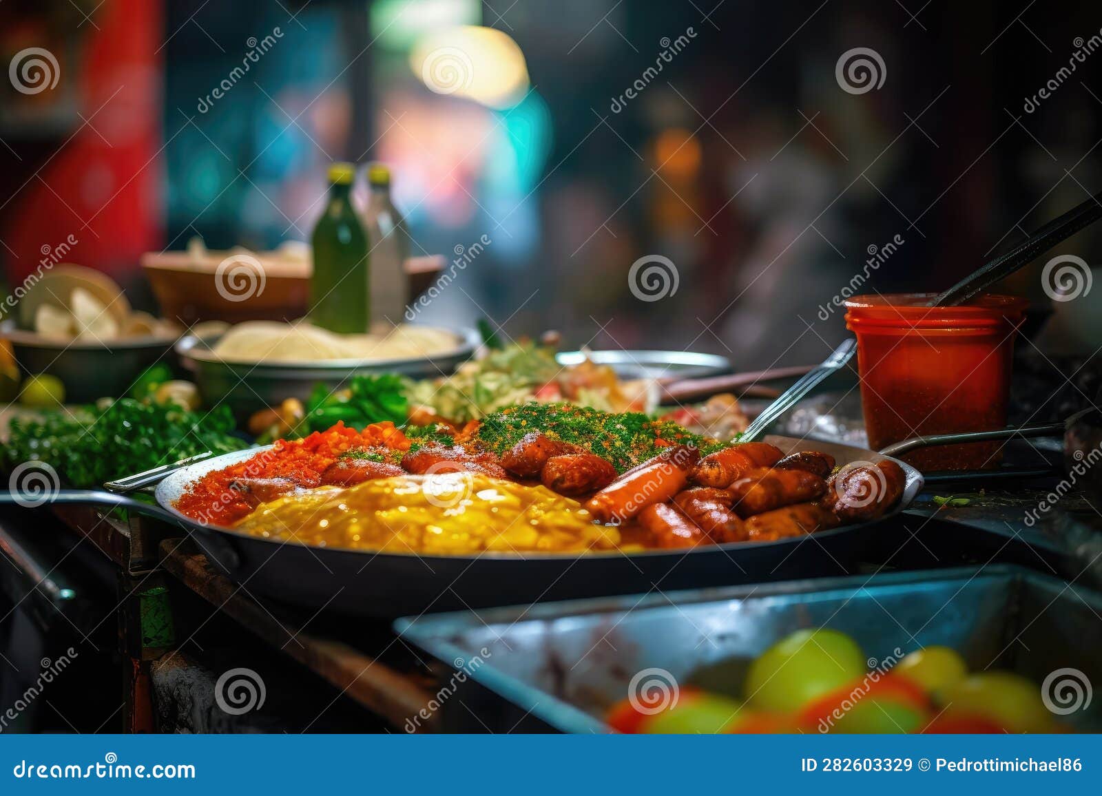 International Street Food stock illustration. Illustration of tasty
