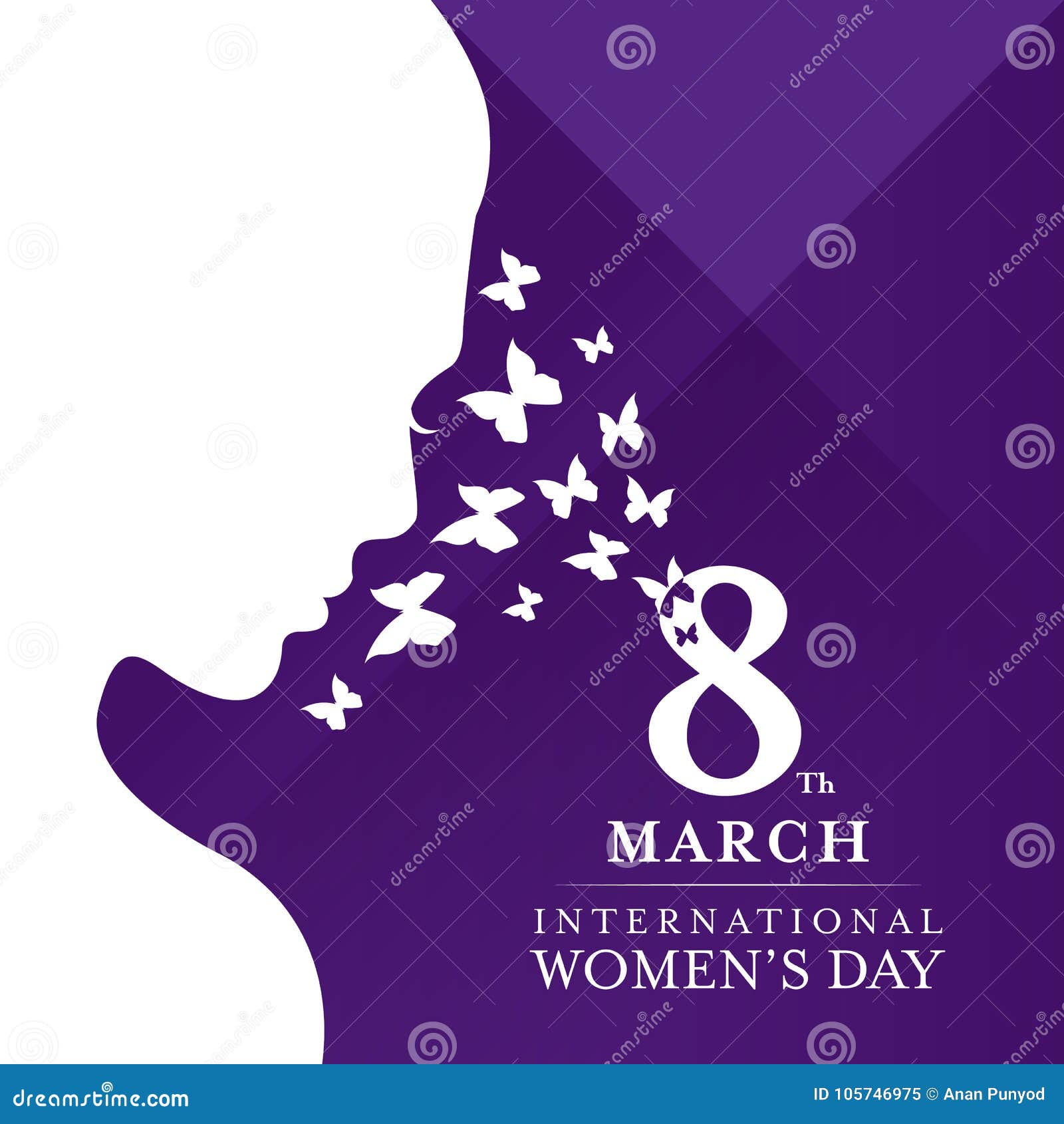 international women`s day with white face women lady