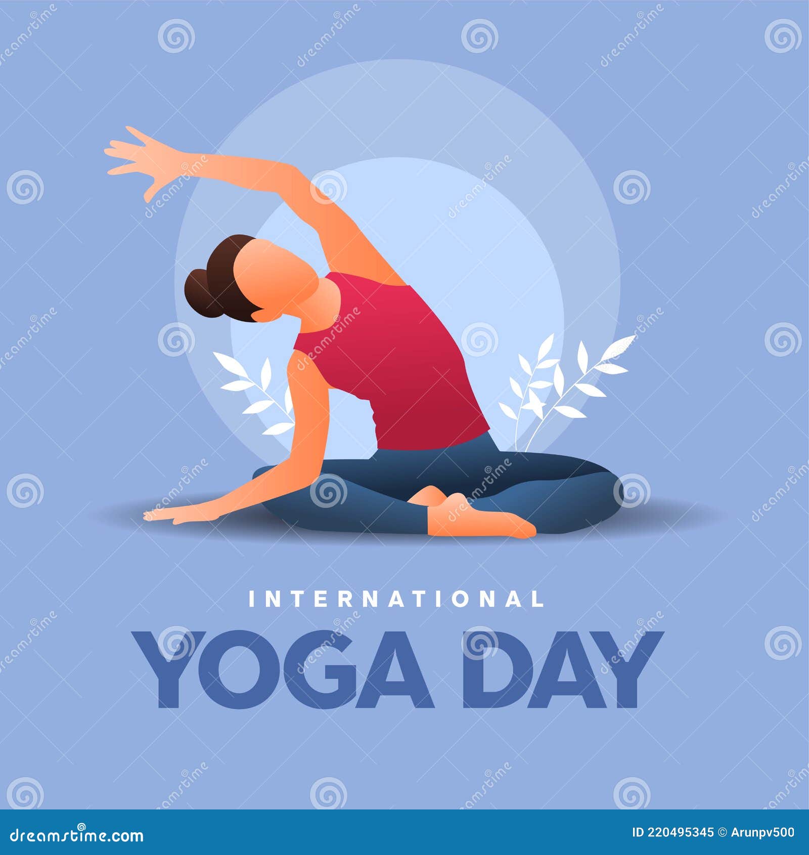 International Yoga Day. Yoga Body Posture. Woman Practicing Yoga Stock  Vector - Illustration of health, international: 220495345