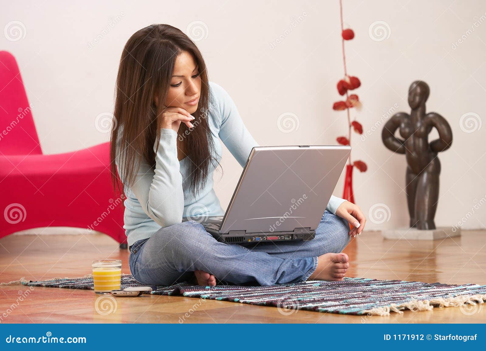 stock photo. Image of laptop, living, relaxed 1171912