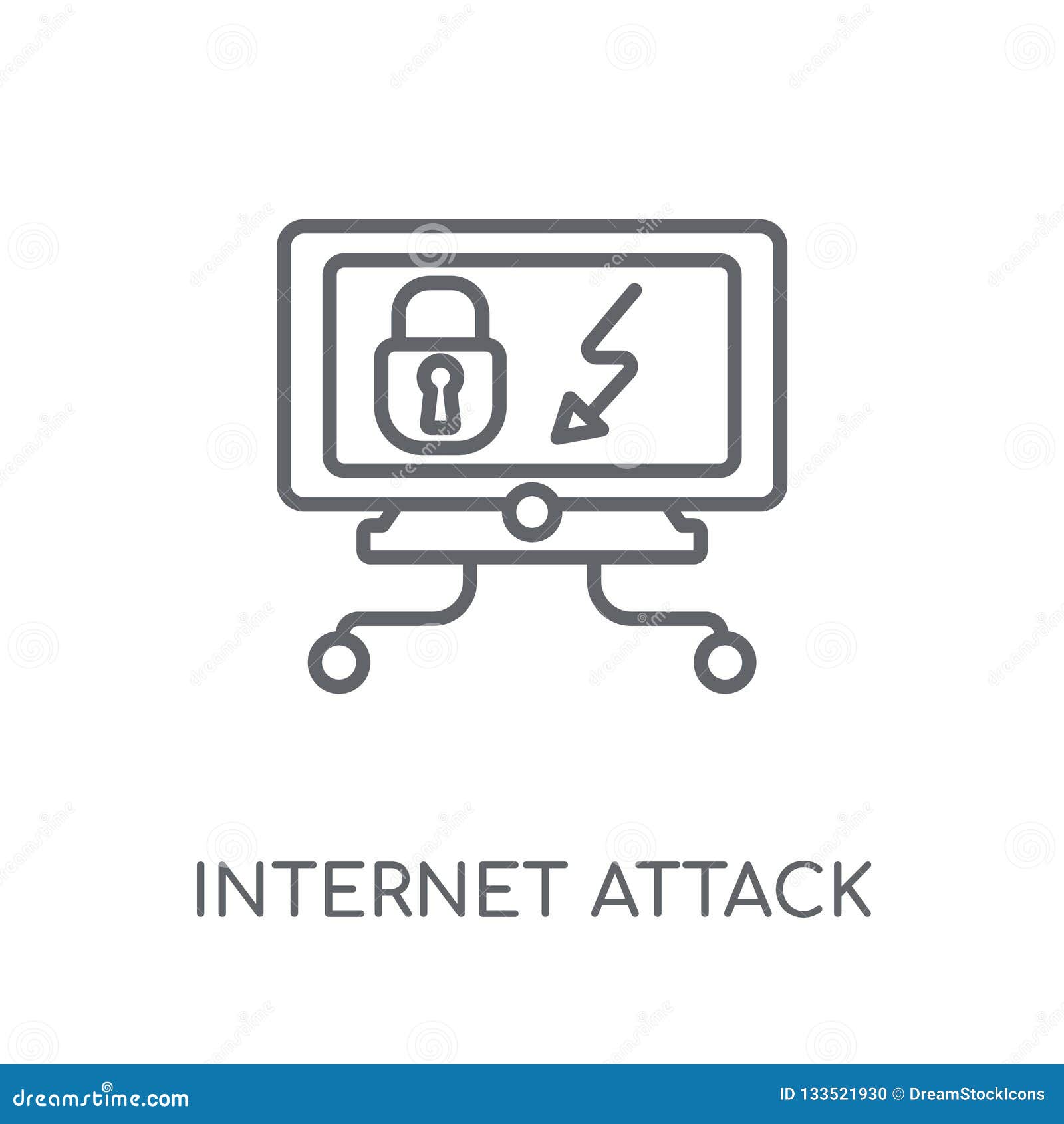internet attack linear icon. modern outline internet attack logo