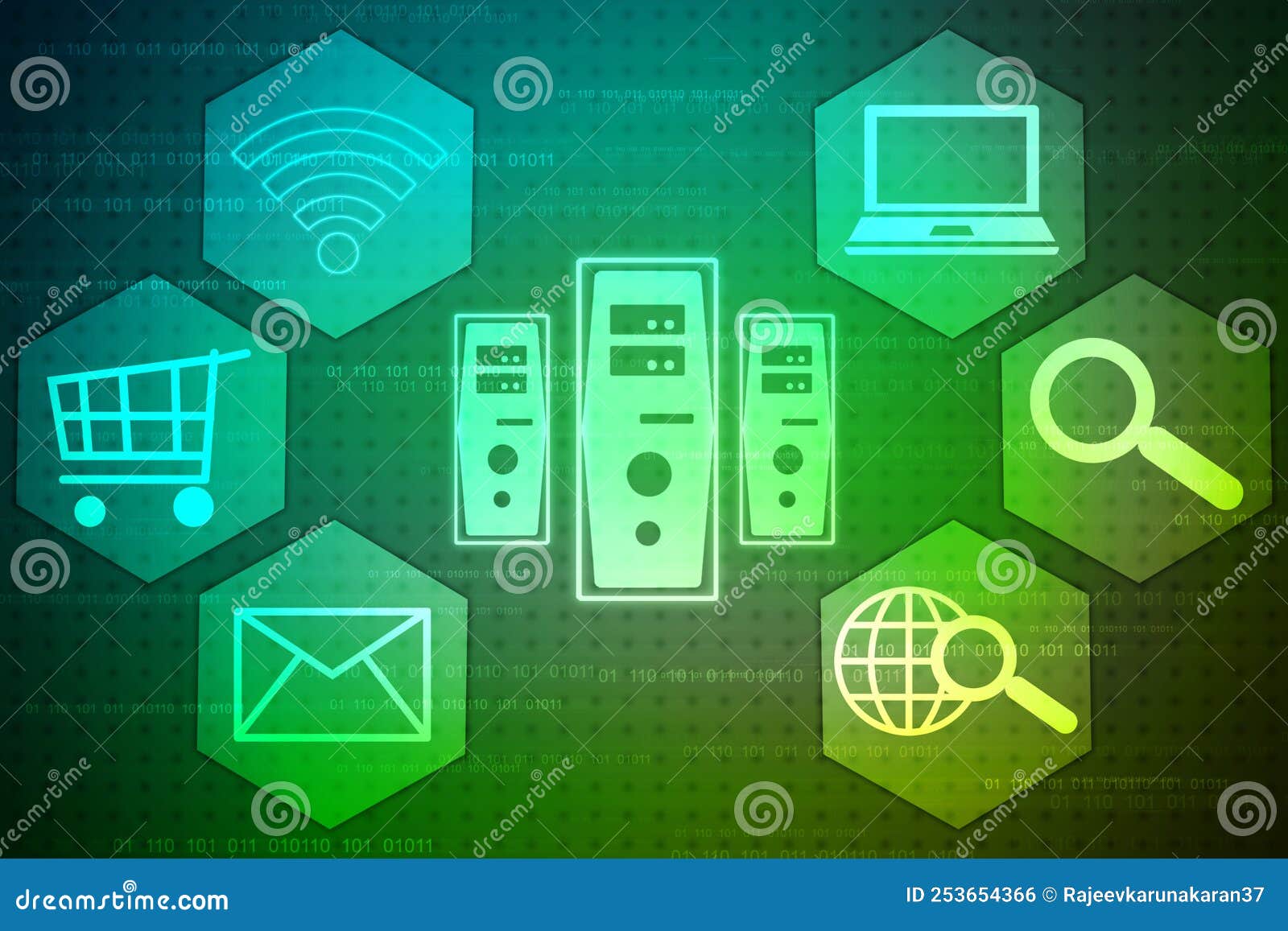 Binary Data Code Computing or Transmission Data Transmission, Stock