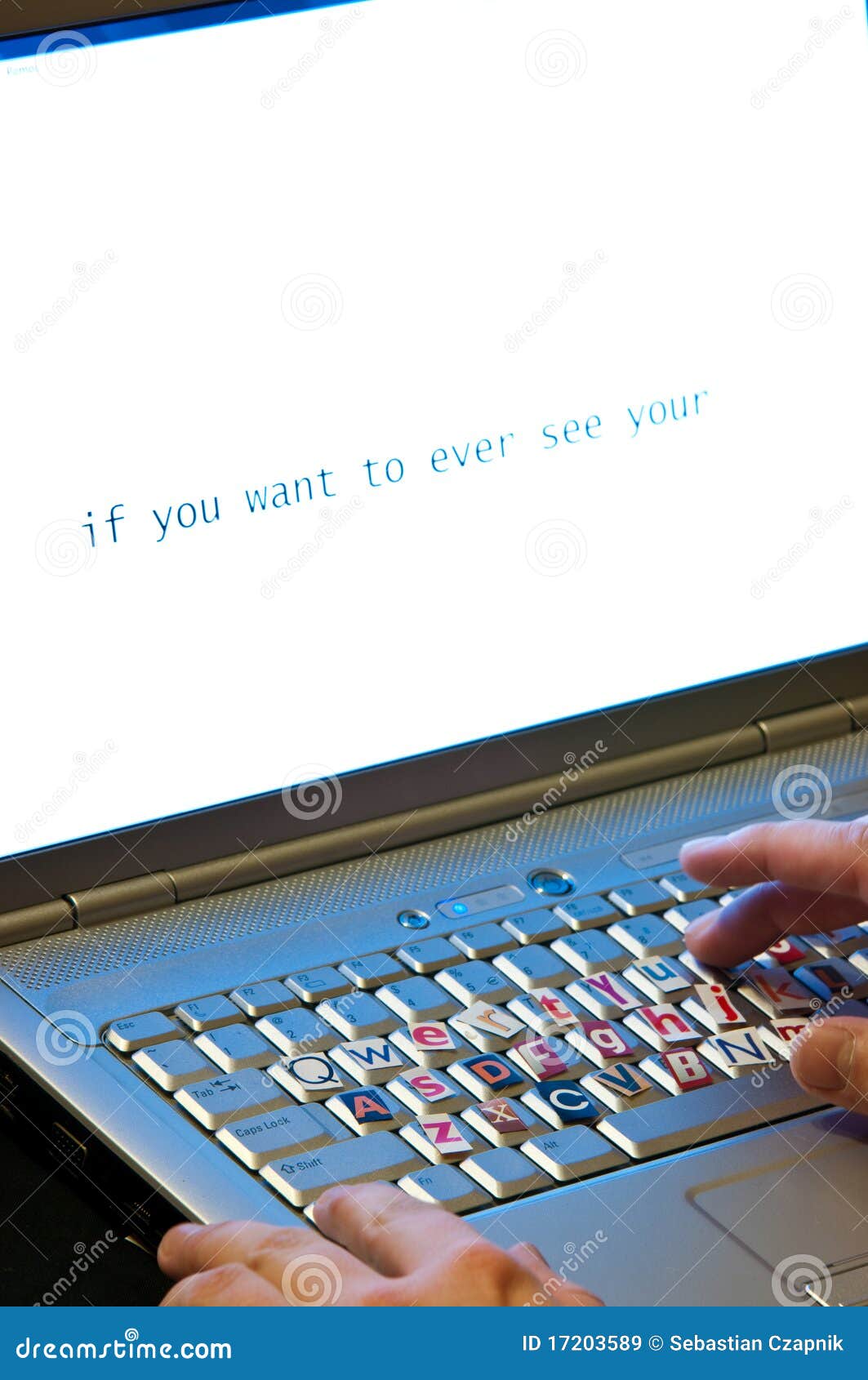 blackmail stock image. Image of email, hands 17203589