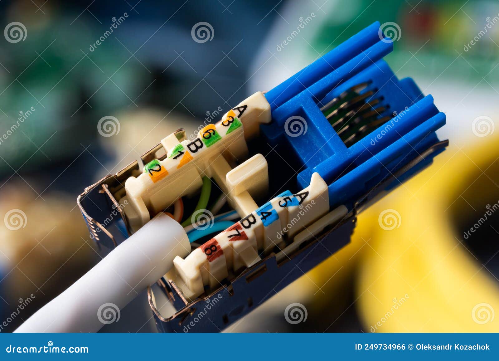 Cable Crimp Cat 6 Connector. Stock Photo Image of setup