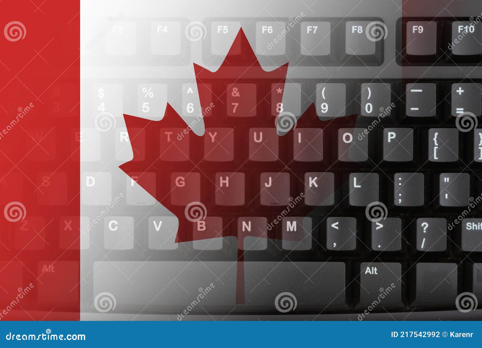 the internet in the canada with the flag on a black keyboard