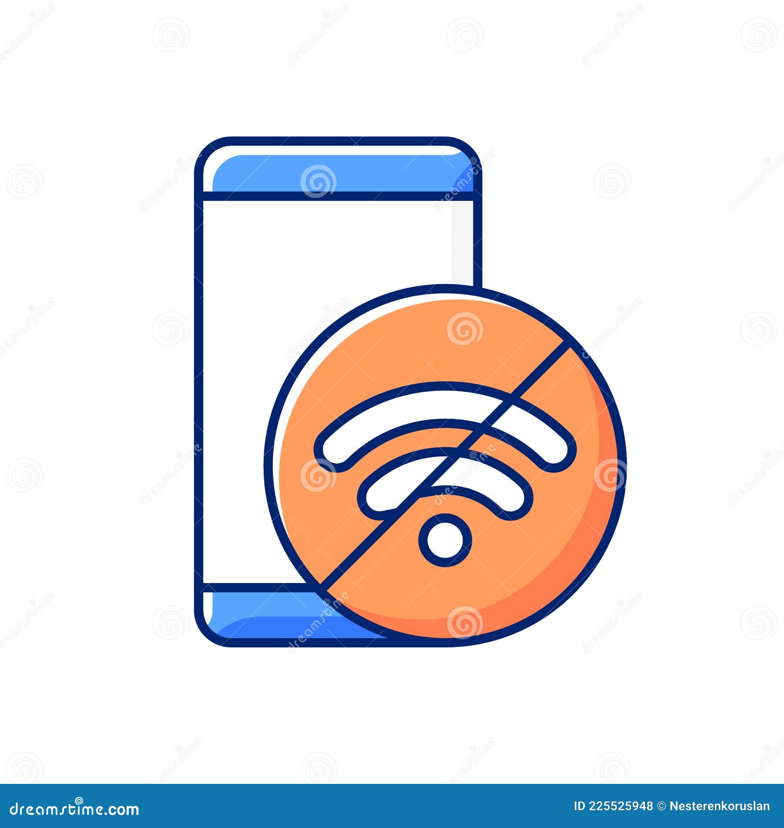 Internet connection issues rgb color icon vector illustration