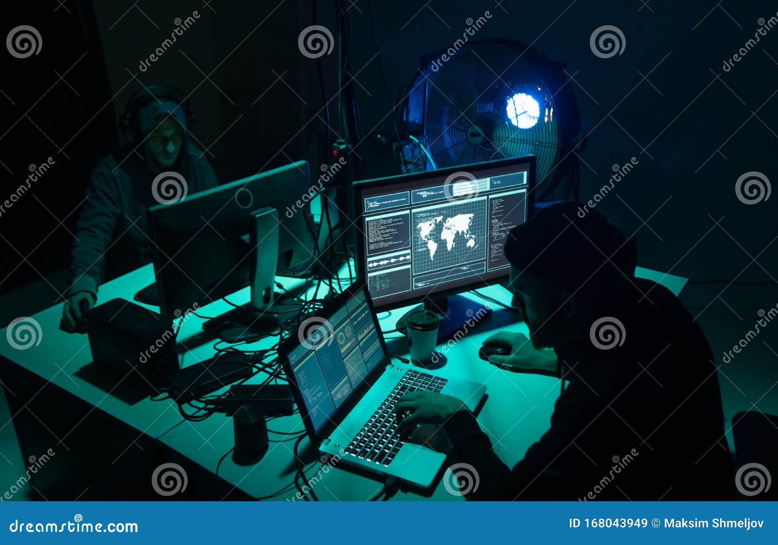 internet fraud, darknet, data thiefs, cybergrime concept. hacker attack on government server. dangerous criminals coding