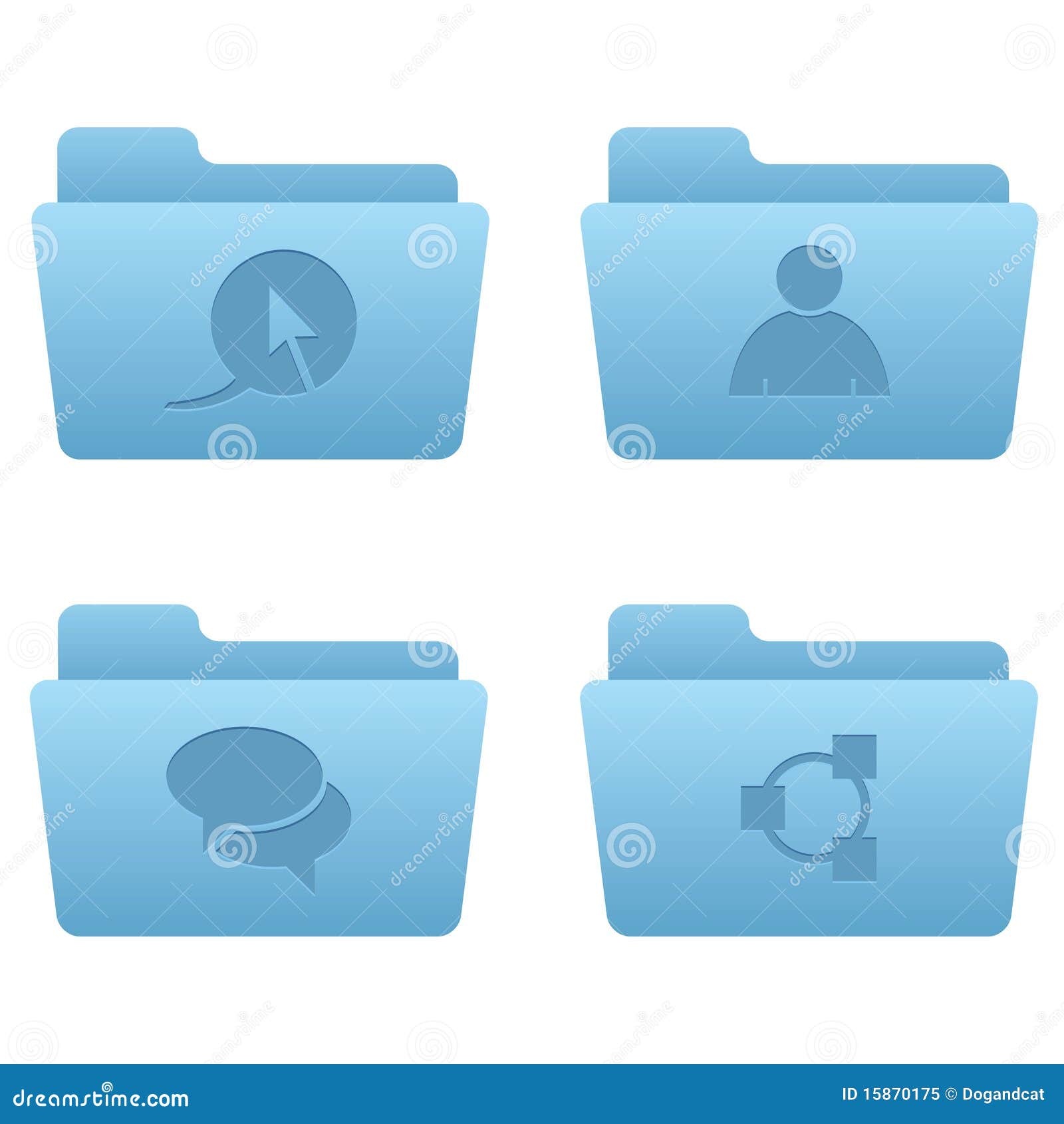 Icons Light Blue Folders 02 Stock Vector Illustration of