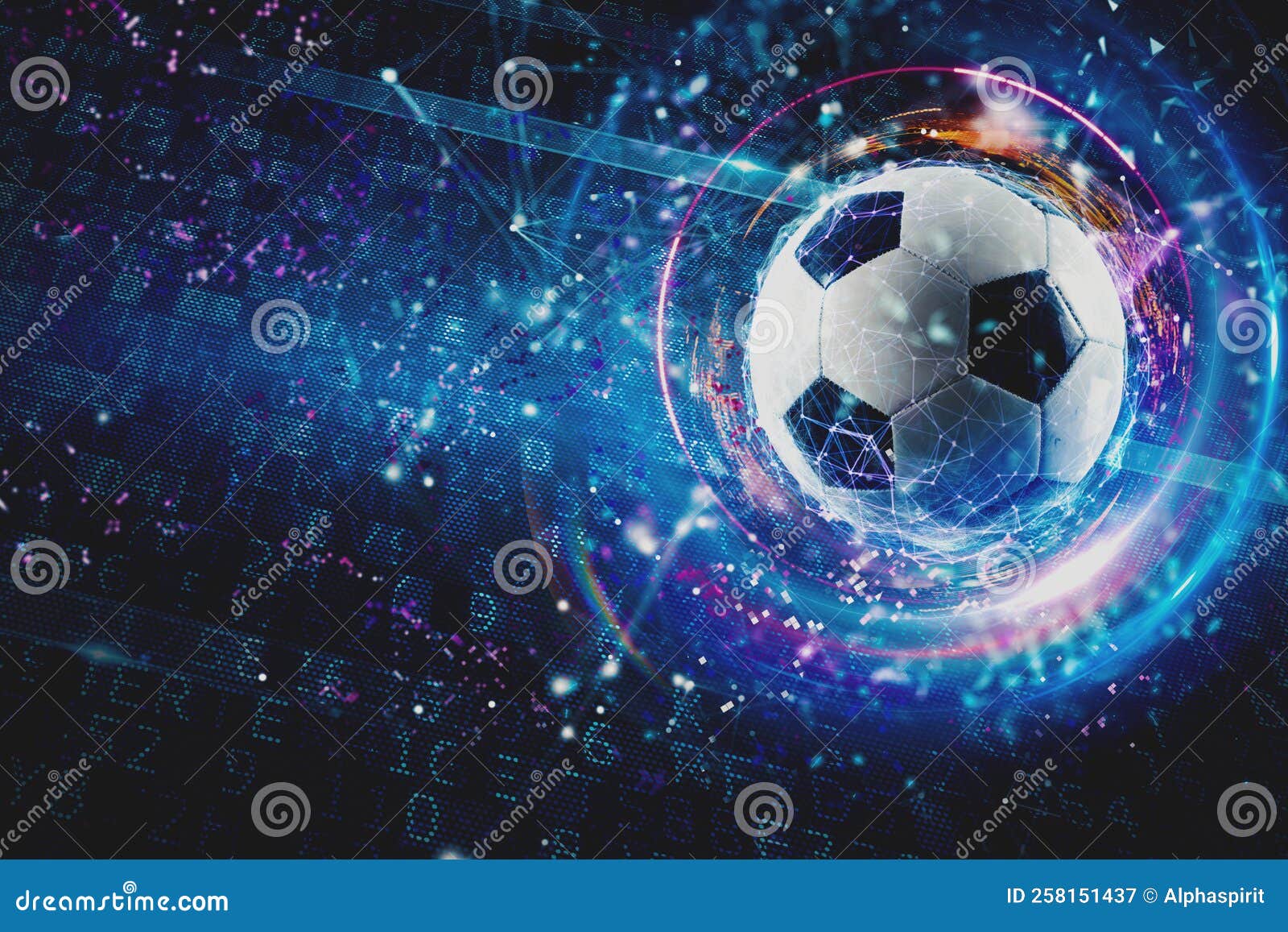 Internet Live Streaming of a Soccer Match Stock Image