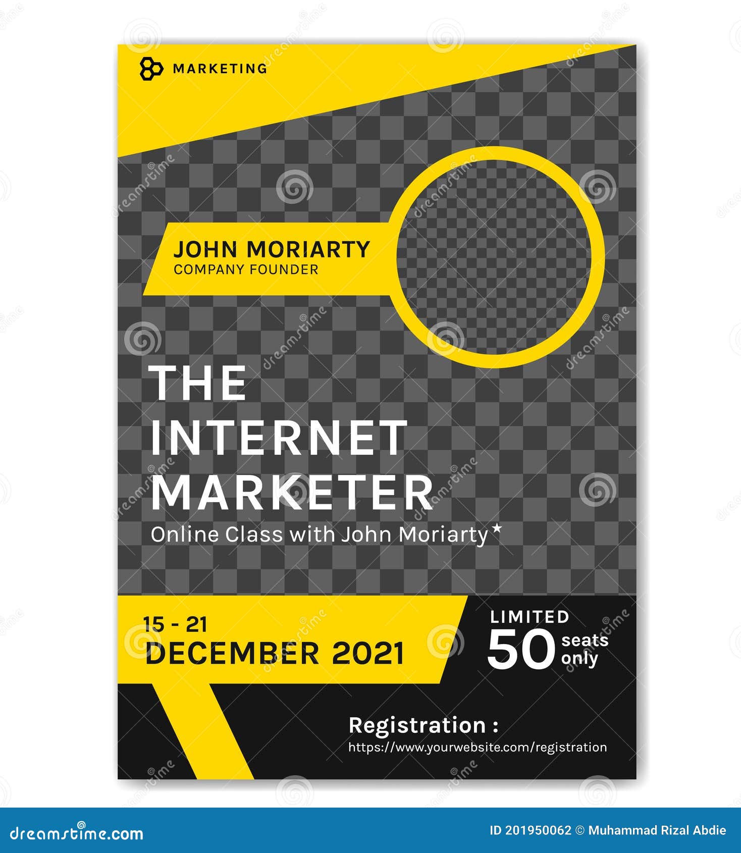 Internet Marketer Online Class Seminar Workshop Event Poster Throughout Free Printable Event Flyer Templates