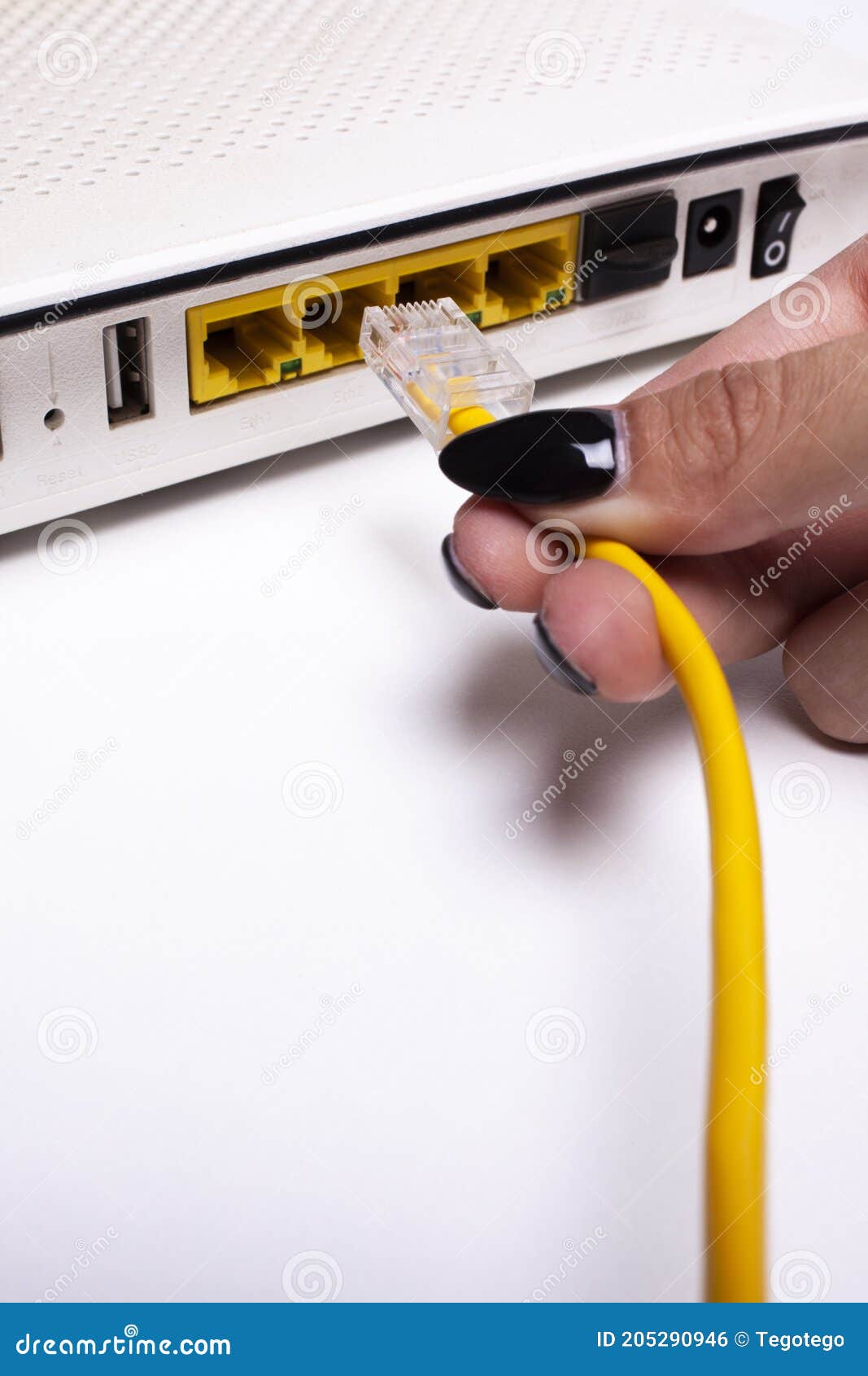 Modem and Cable Connection Stock Photo Image of