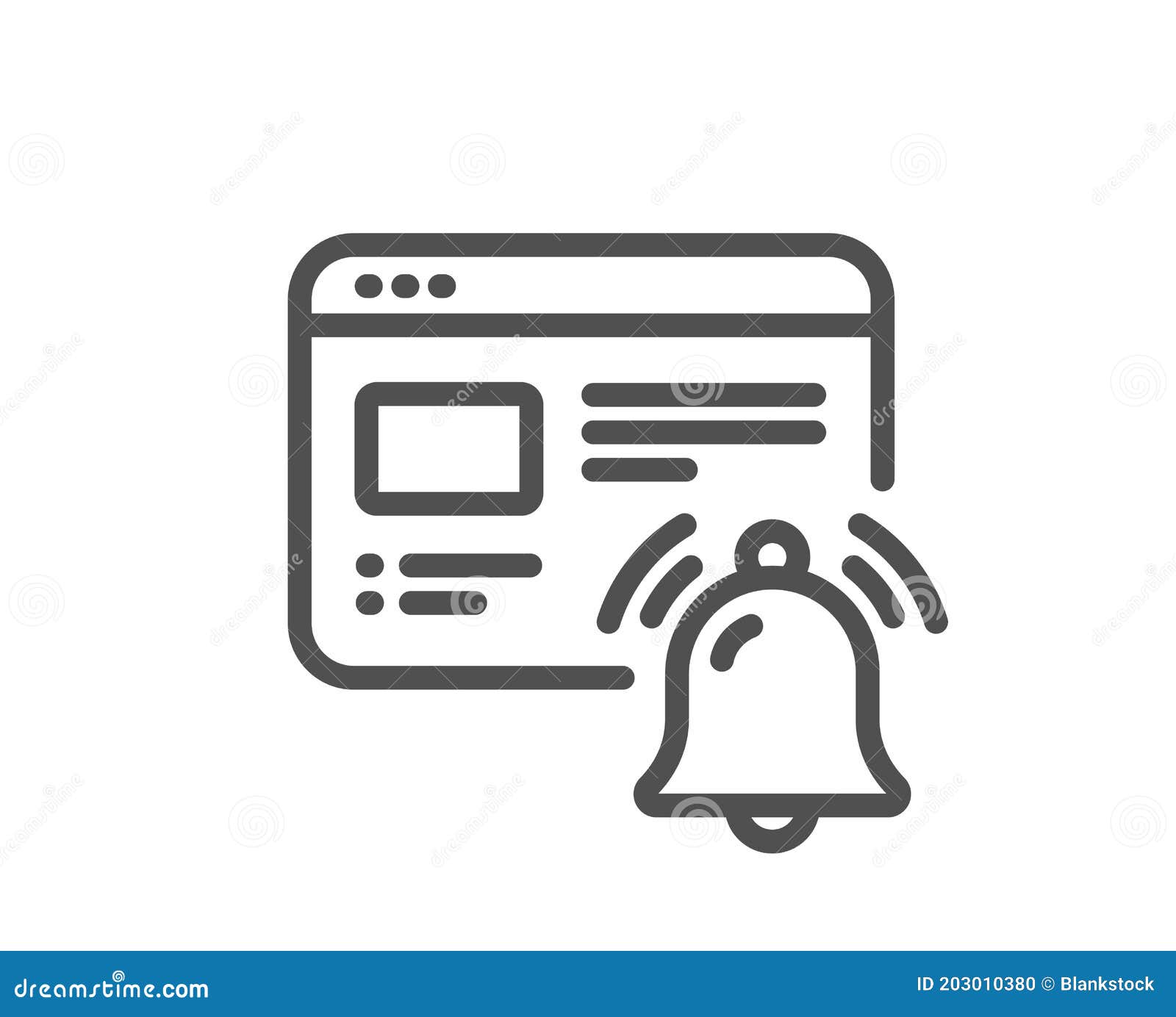 Notification Line Icon. Alarm Reminder Sign. Vector Stock