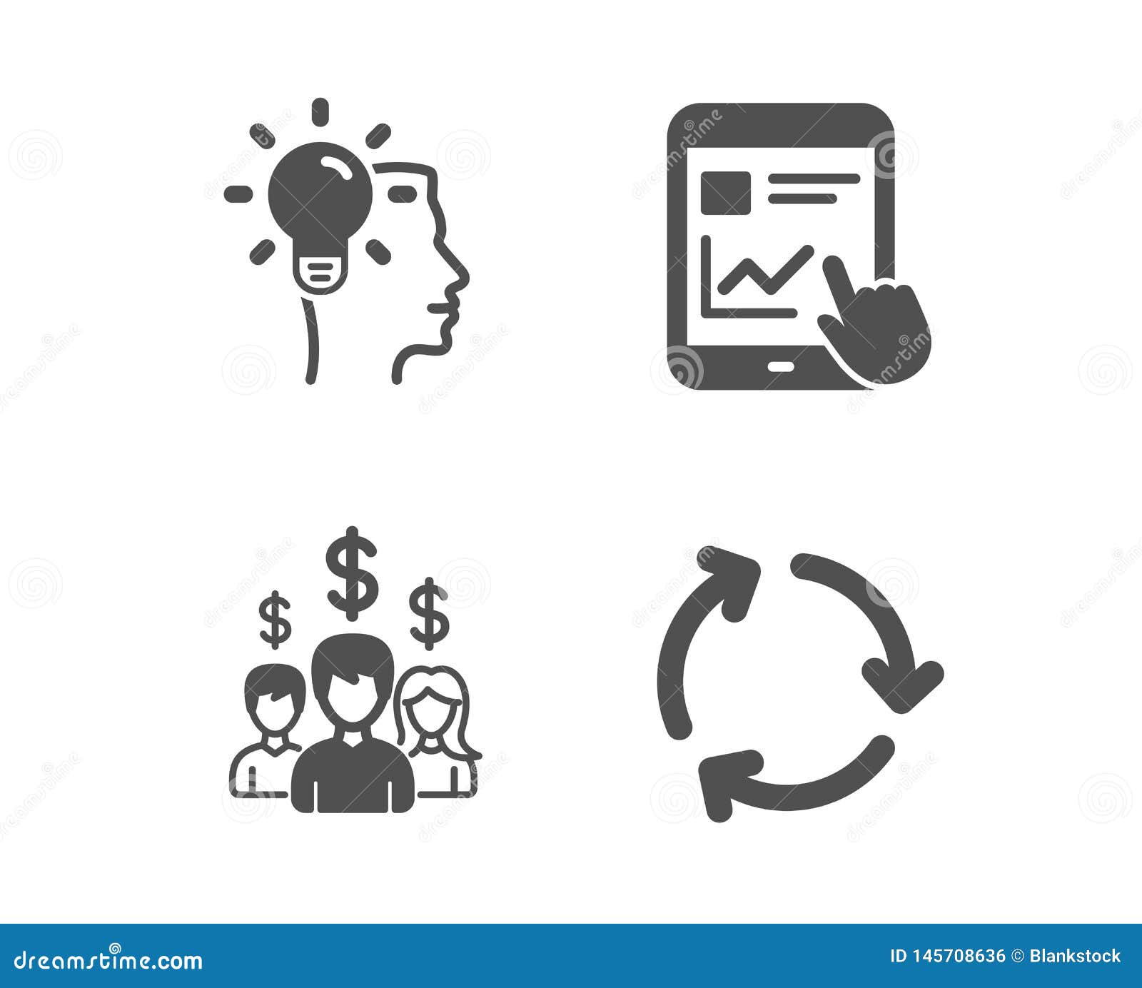 Download Internet Report, Idea And Salary Employees Icons. Recycling Sign. Vector Stock Vector ...