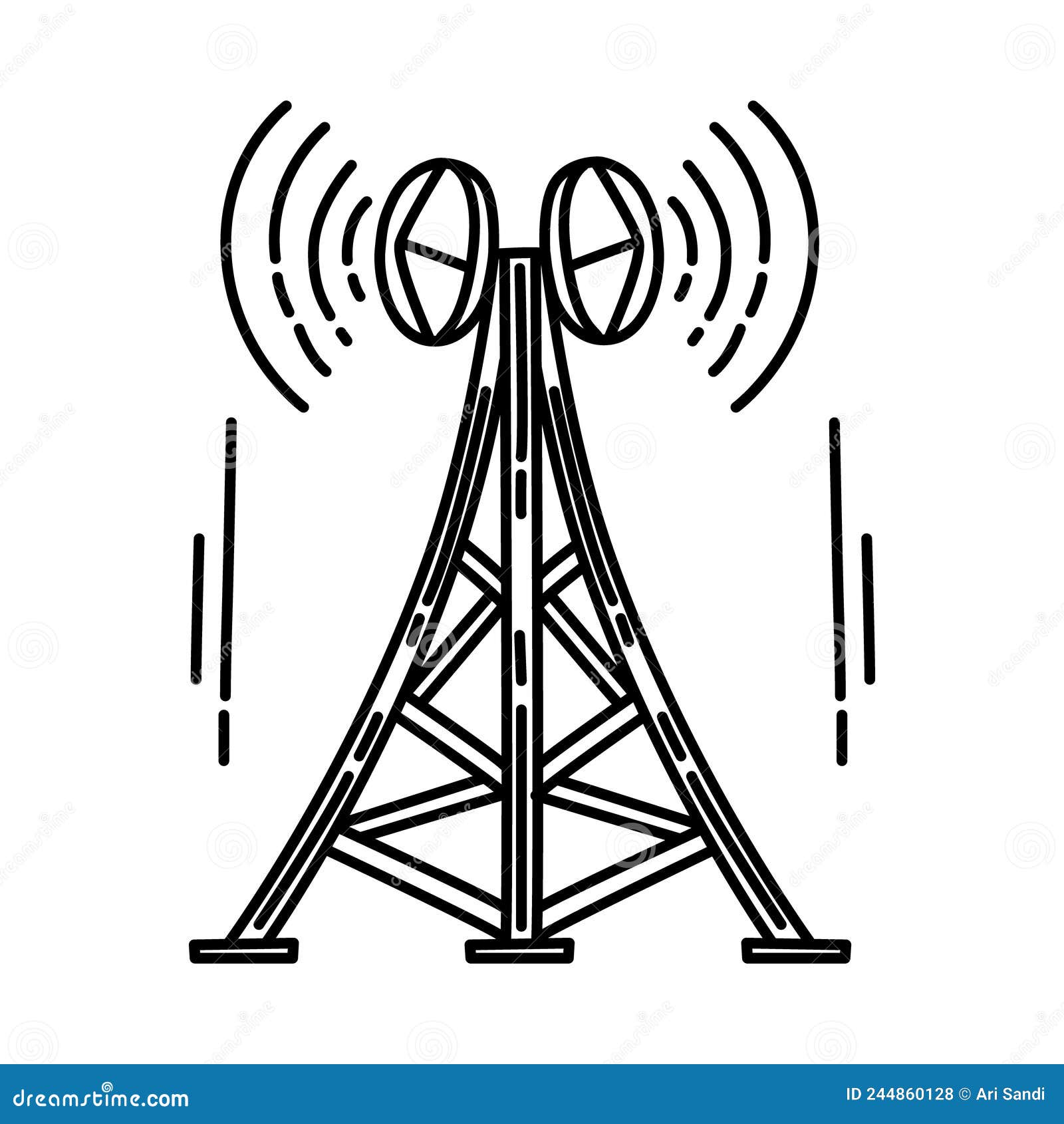 Internet Service Provider Icon. Doodle Hand Drawn or Outline Icon Style