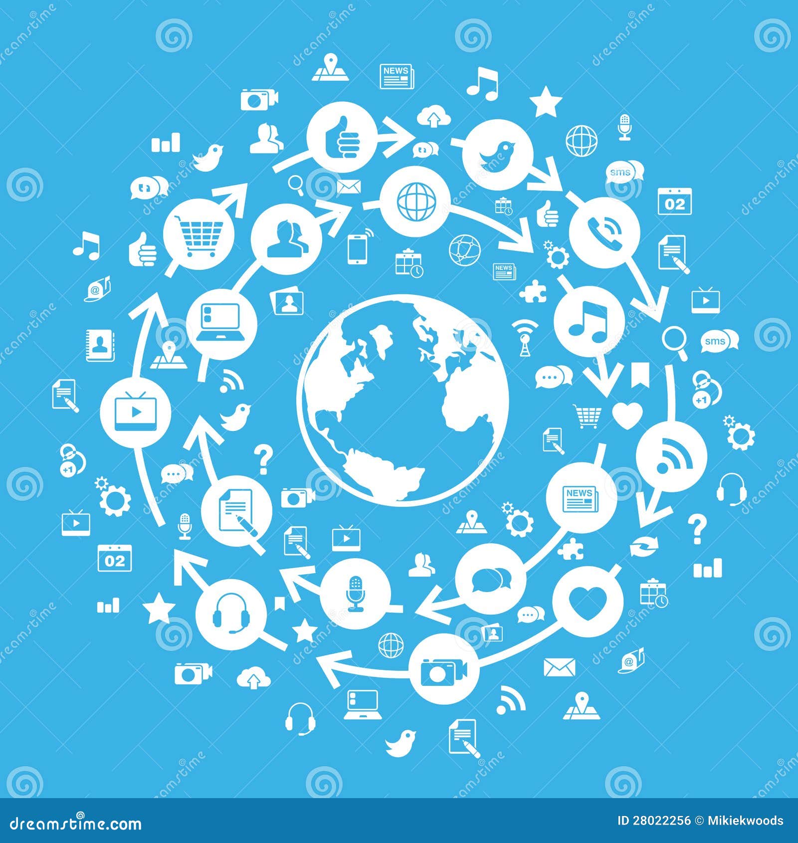 Internet Social Media Globe Blue Royalty Free Stock Image Internet Social Media Globe Blue Royalty Free Stock Image