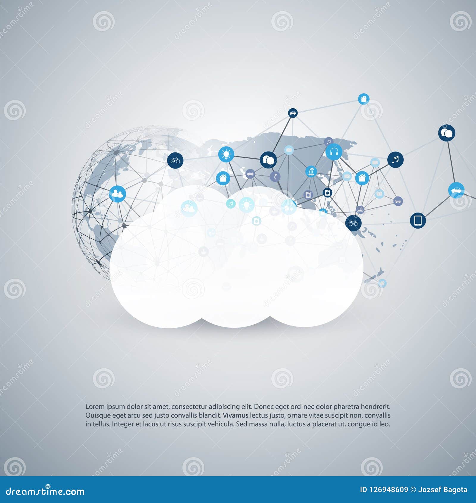 Internet Of Things Cloud Computing Design Concept With Icons