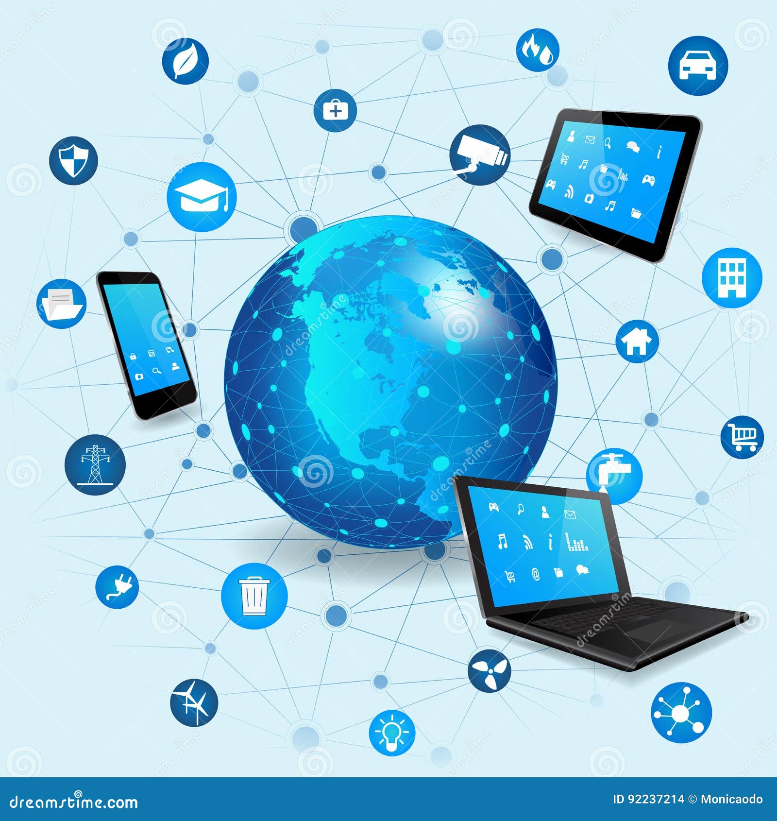 of Things Concept and Cloud Computing Technology Stock Vector
