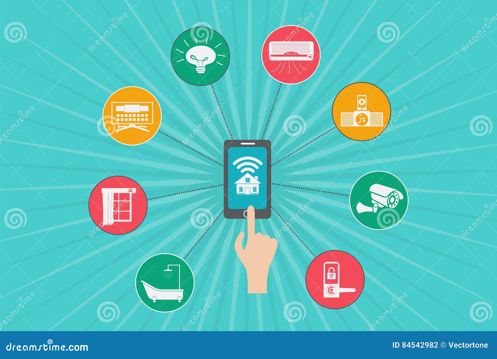 Internet of Things and Smart Home Concept. Stock Vector - Illustration