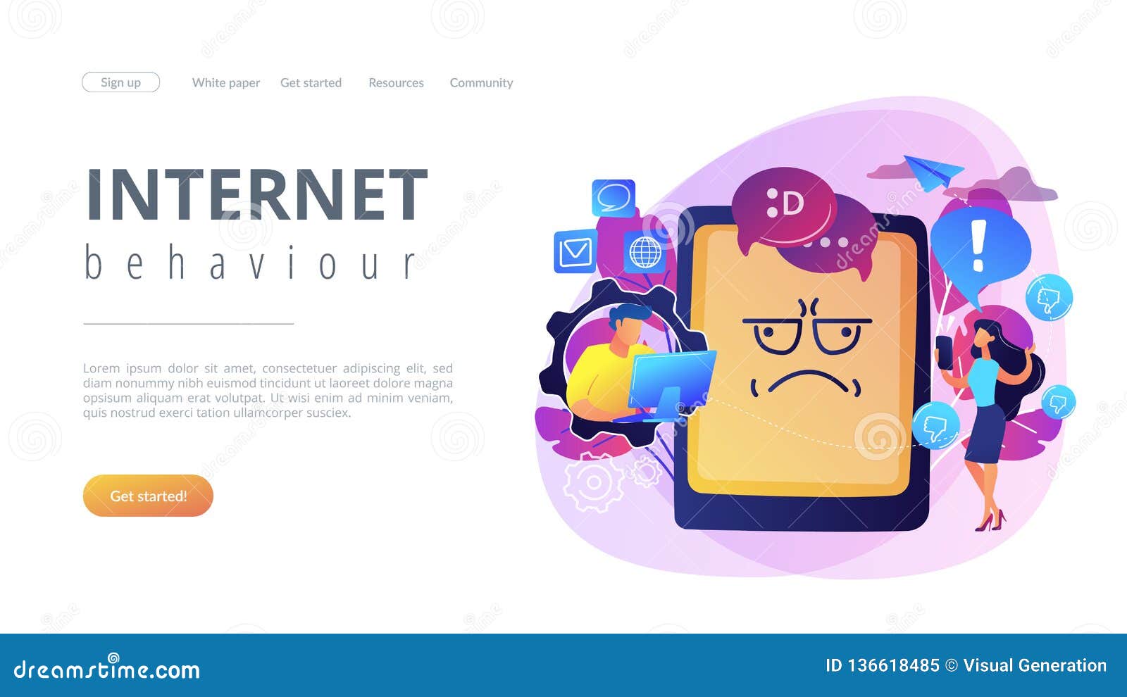 Télécharger gratuitement Images Internet Trolling Concept Landing Page Stock Vector le plus cool par