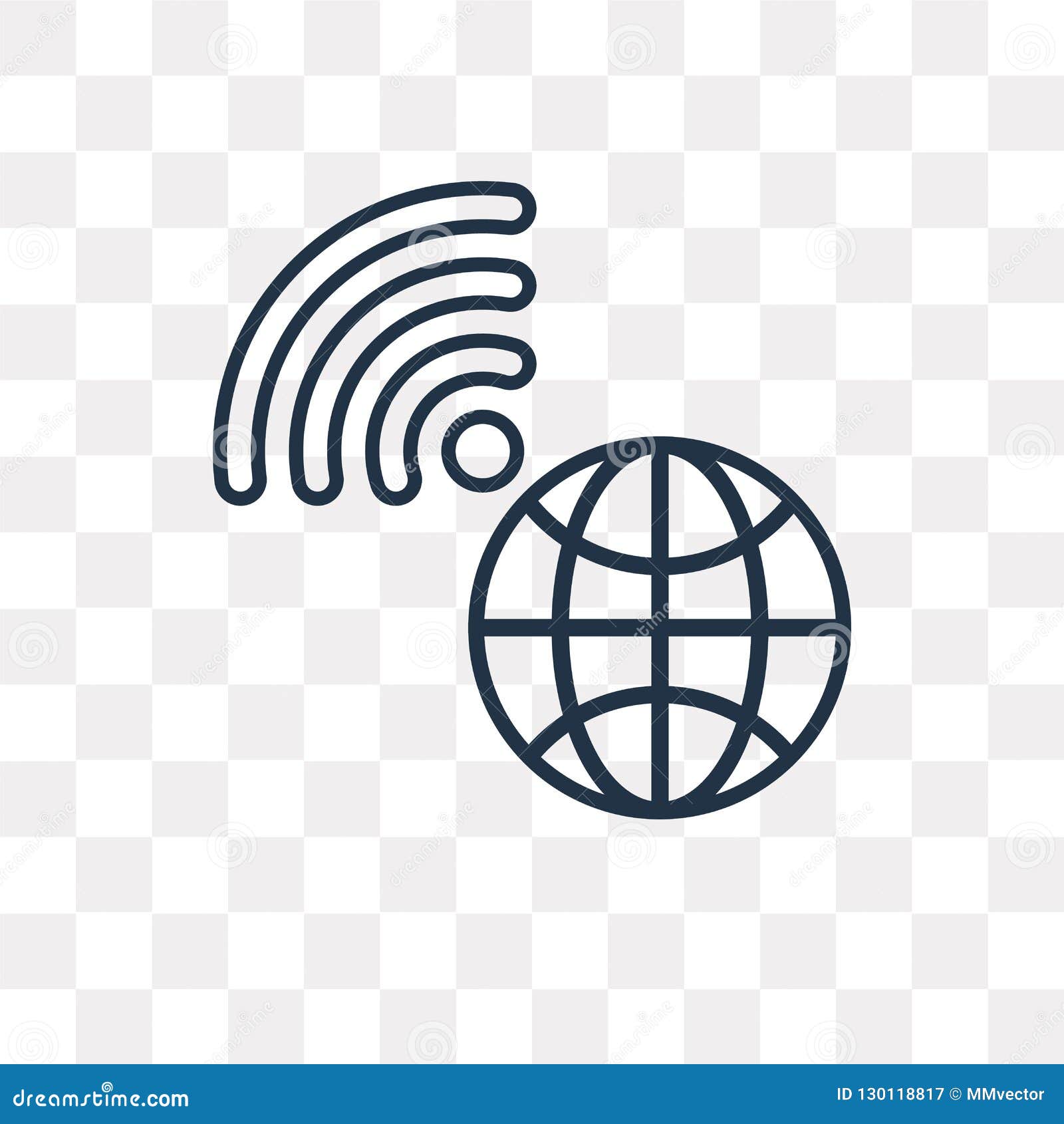 Internet Vector Icon Isolated on Transparent Background, Linear Stock