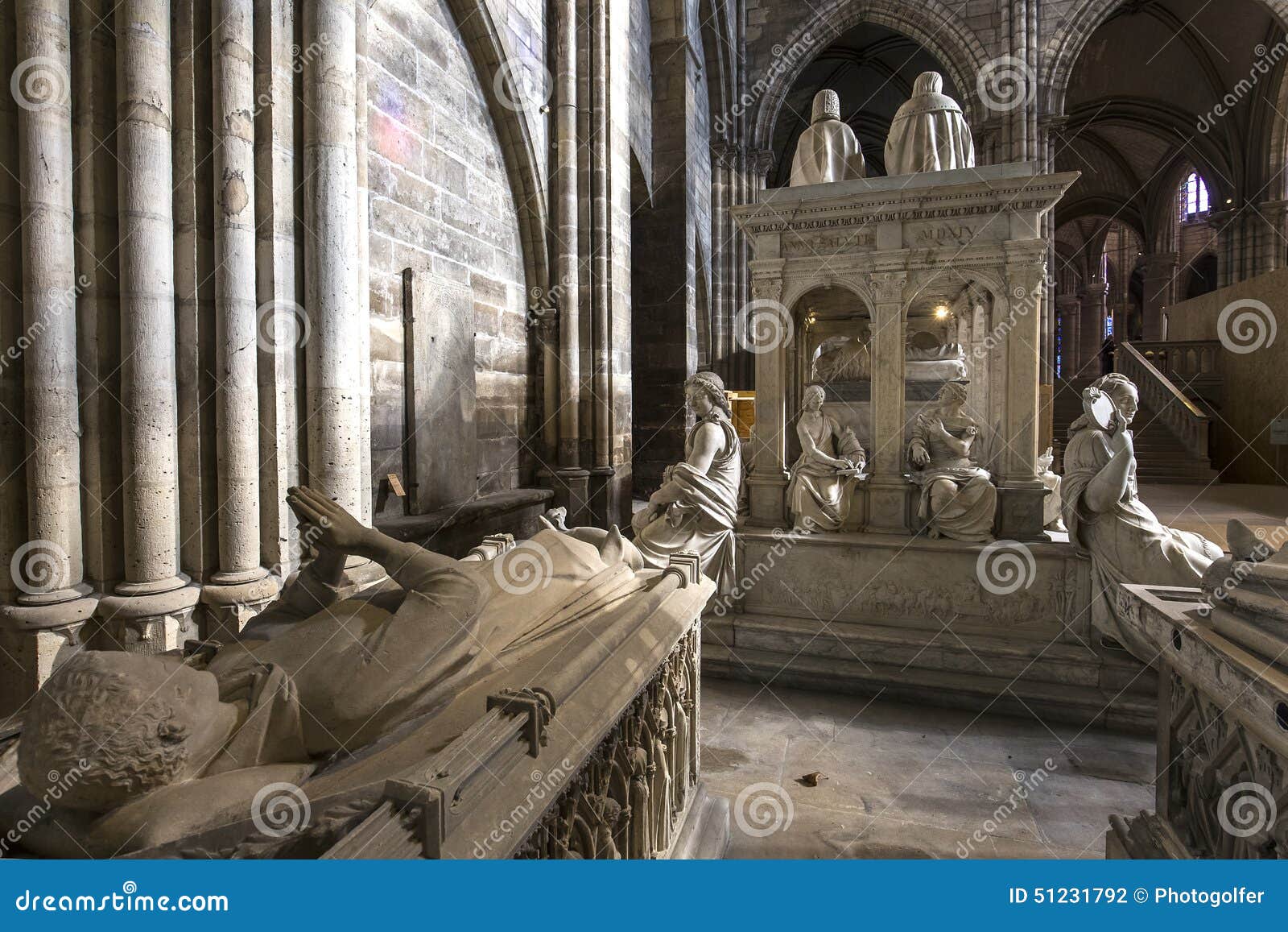 Interni E Dettagli Della Basilica Di St Denis, Francia Fotografia