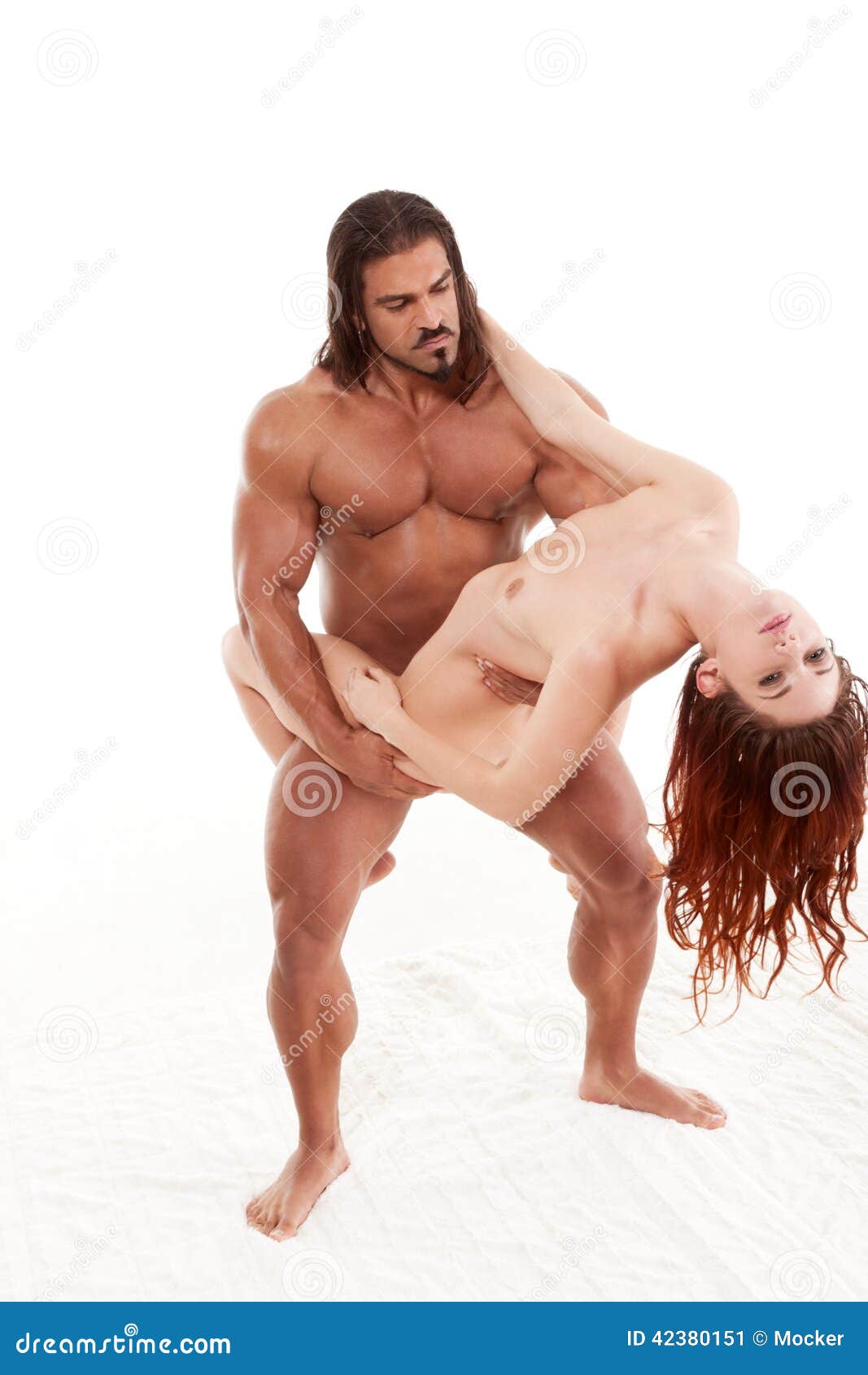 Interracial Barbarian Sensual Couple in Love and Sex Stock Image image