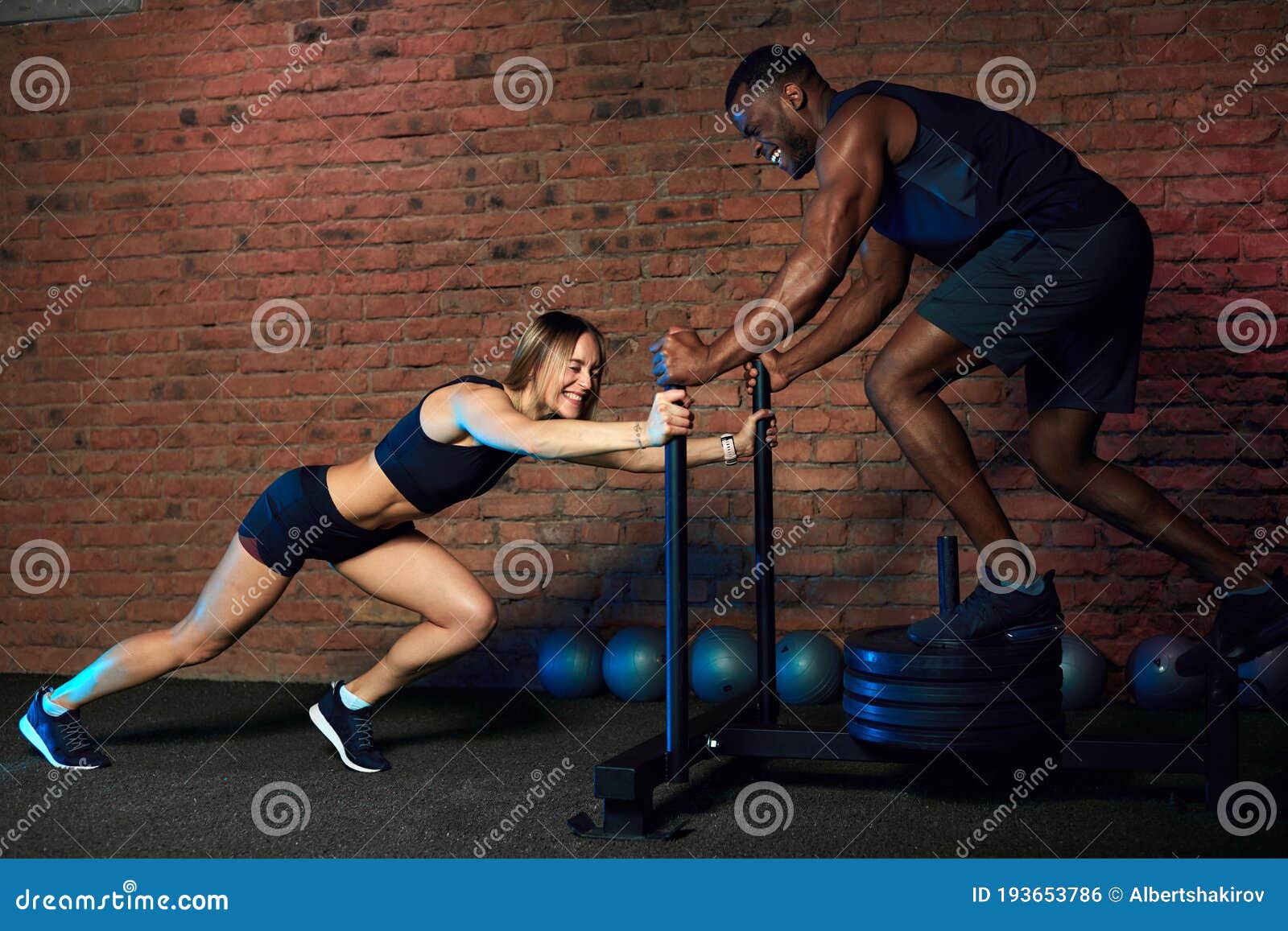 Interracial Diverse Athletes Having Crossfit Training in a Gym. Stock Photo  - Image of friendship, caucasian: 193653786