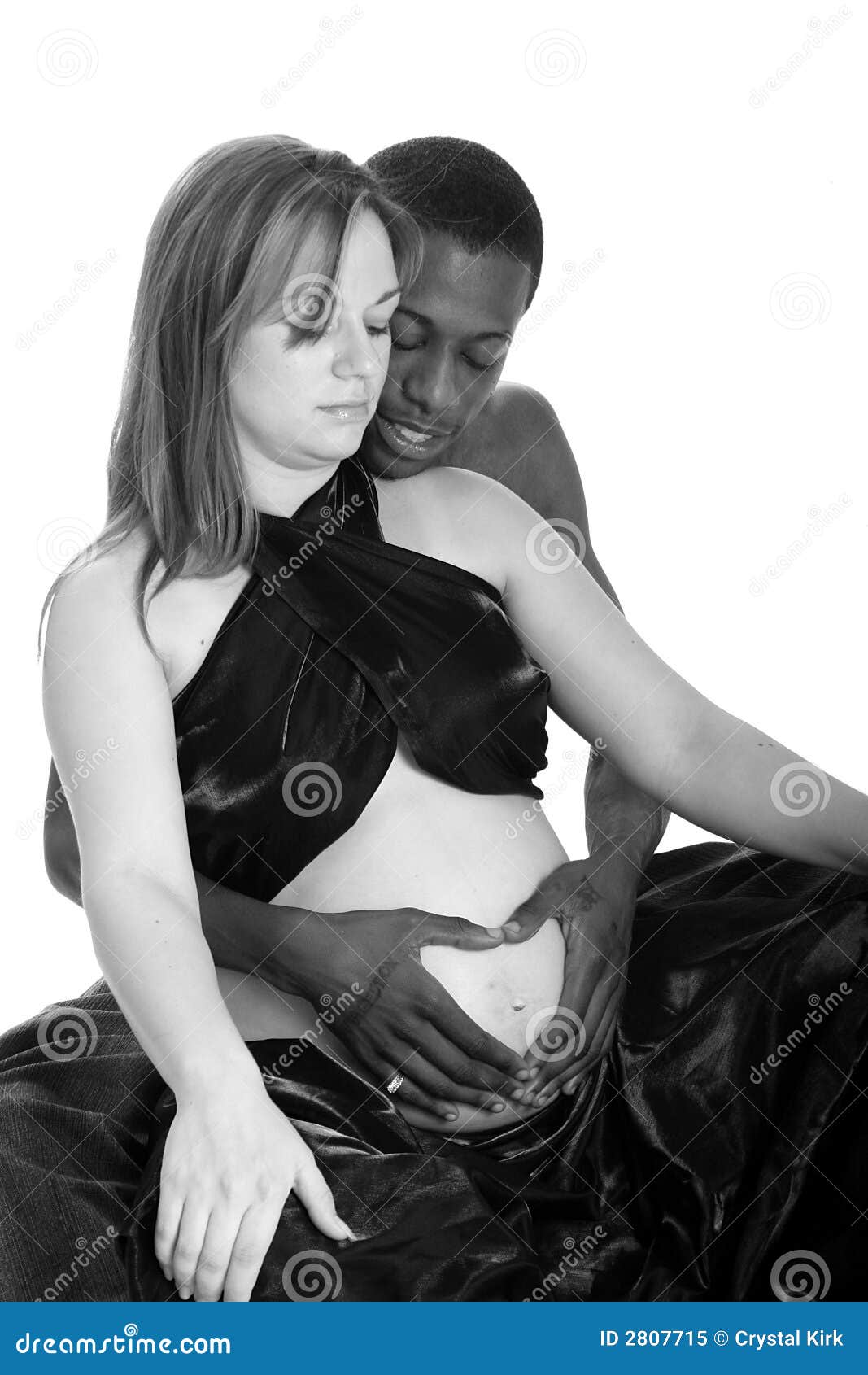 Interracial Pregnant Couple Stock Image