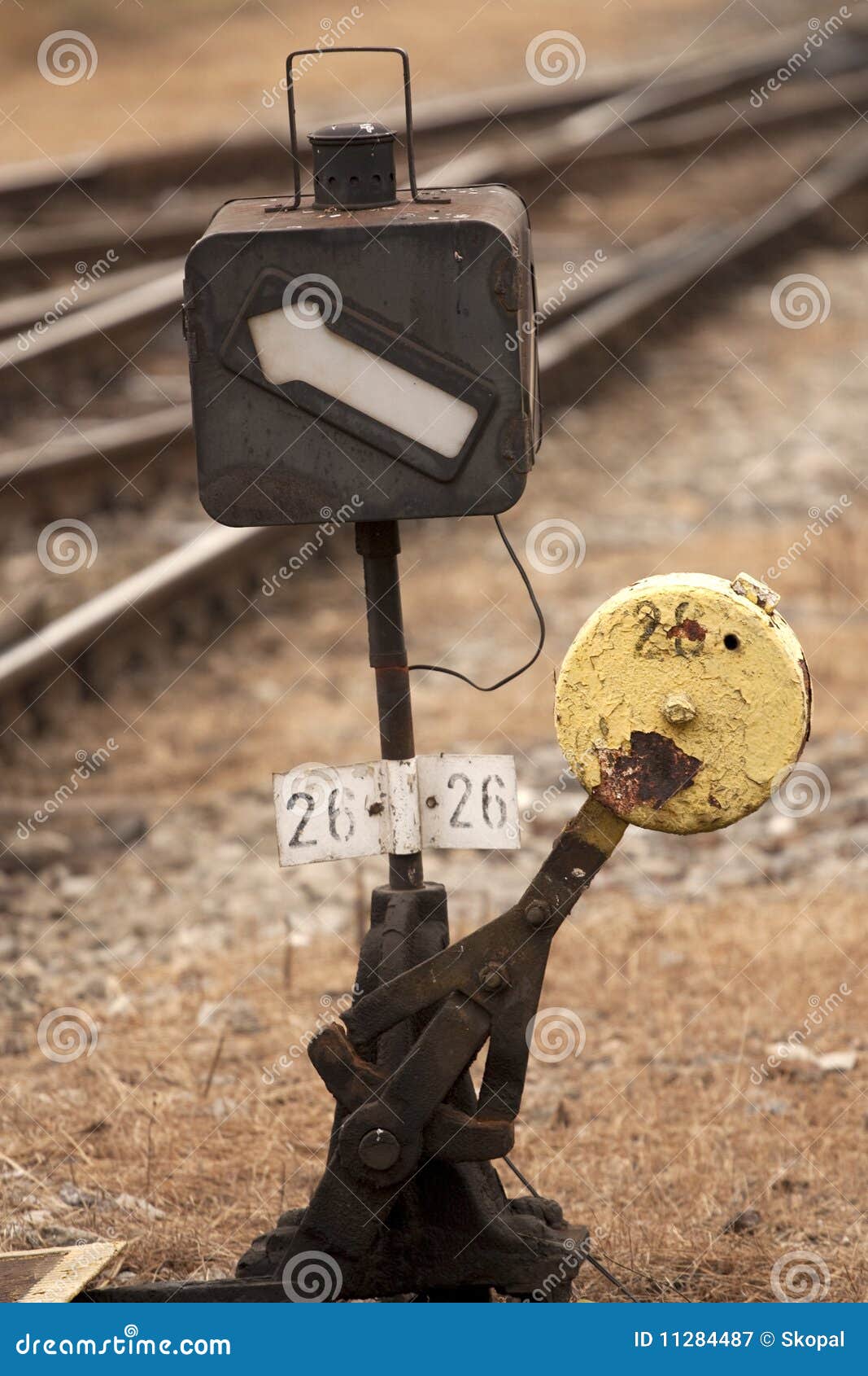 Interruptor de la pista de la vendimia por un ferrocarril