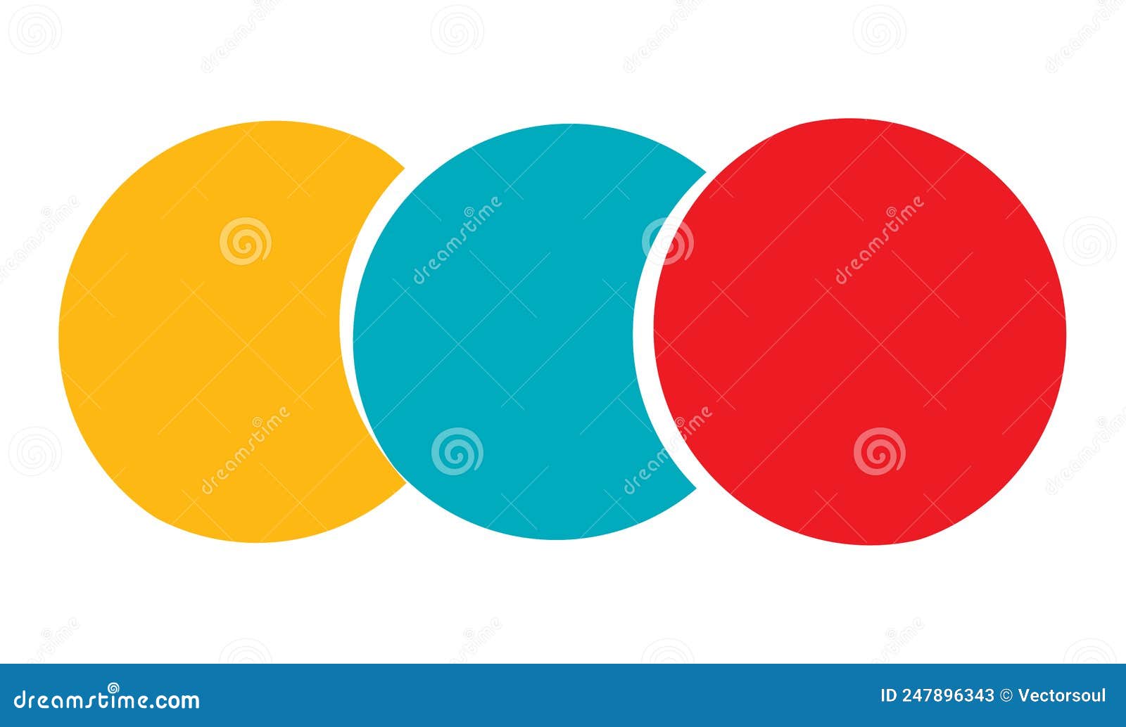 Intersecting, Overlapping Circles, Rings Element Stock Vector