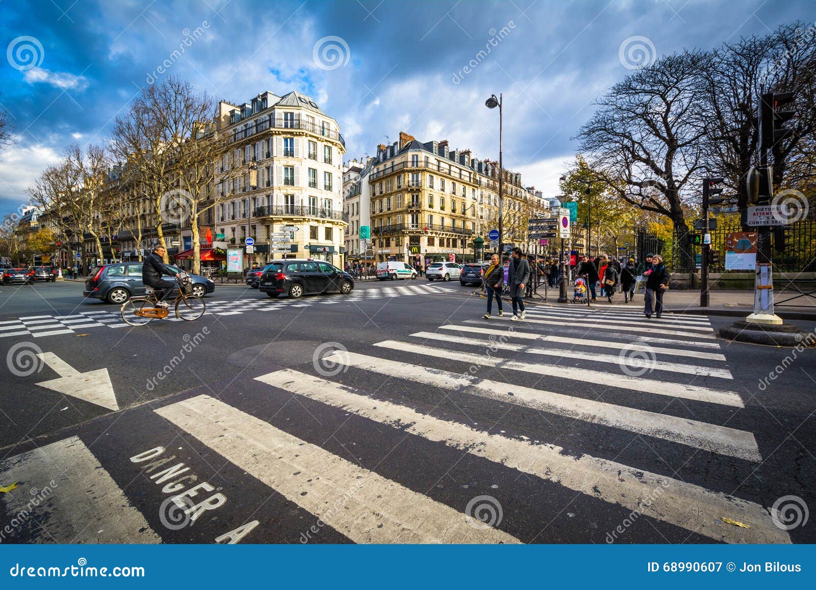 The Intersection of Boulevard SaintGermain and Boulevard SaintMichel in Paris, France