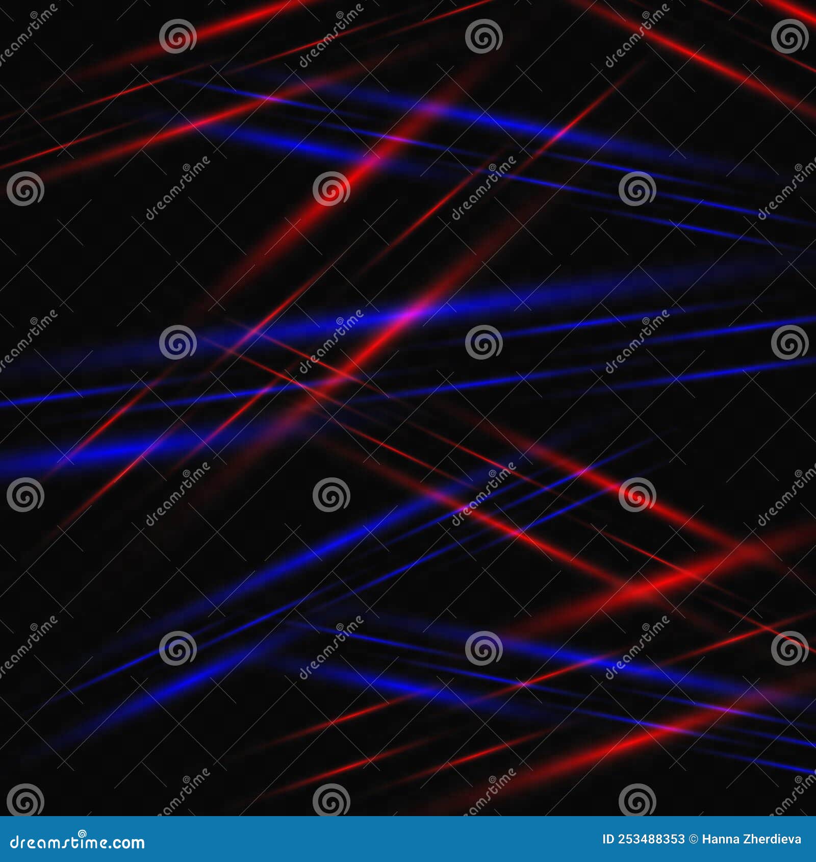 The Intersection of Red and Blue Laser Lines, Bright Flashes Stock